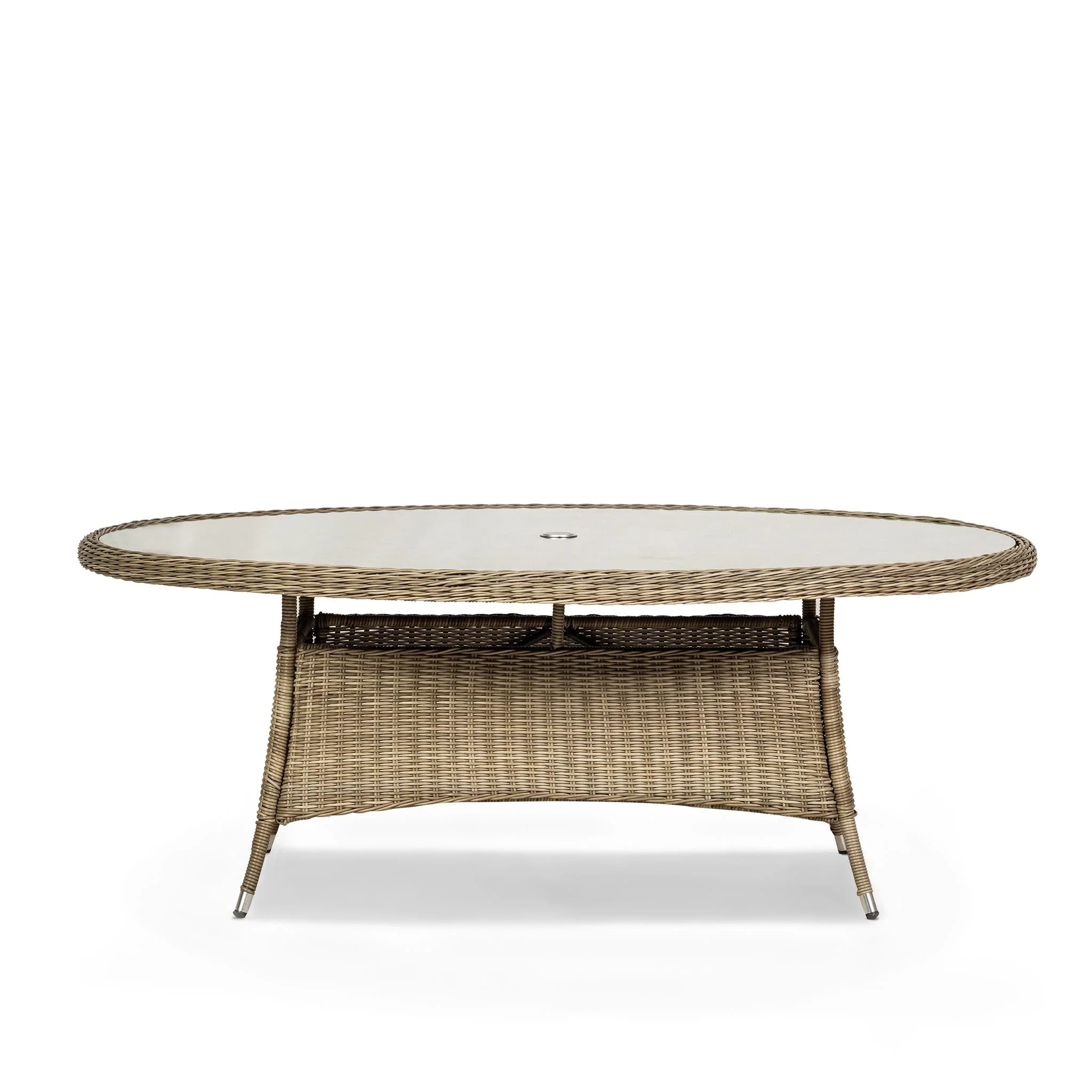 Wentworth 6 Seat 200cm Ellipse Deluxe Rattan Dining Set - Image 3