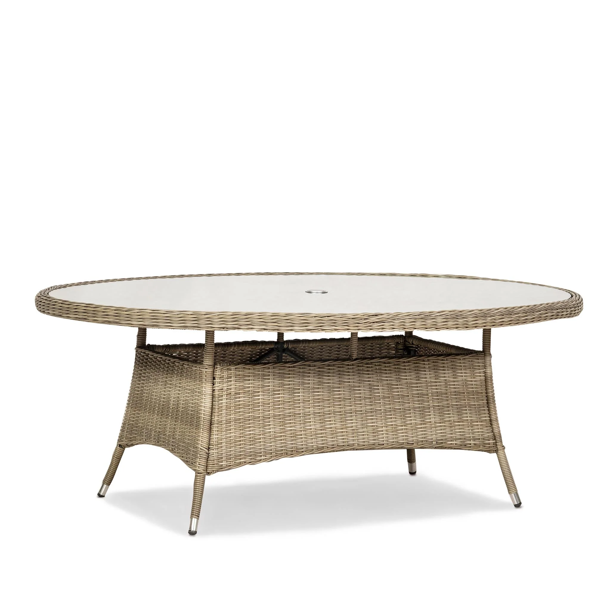 Wentworth 6 Seat 200cm Ellipse Deluxe Rattan Dining Set - Image 4