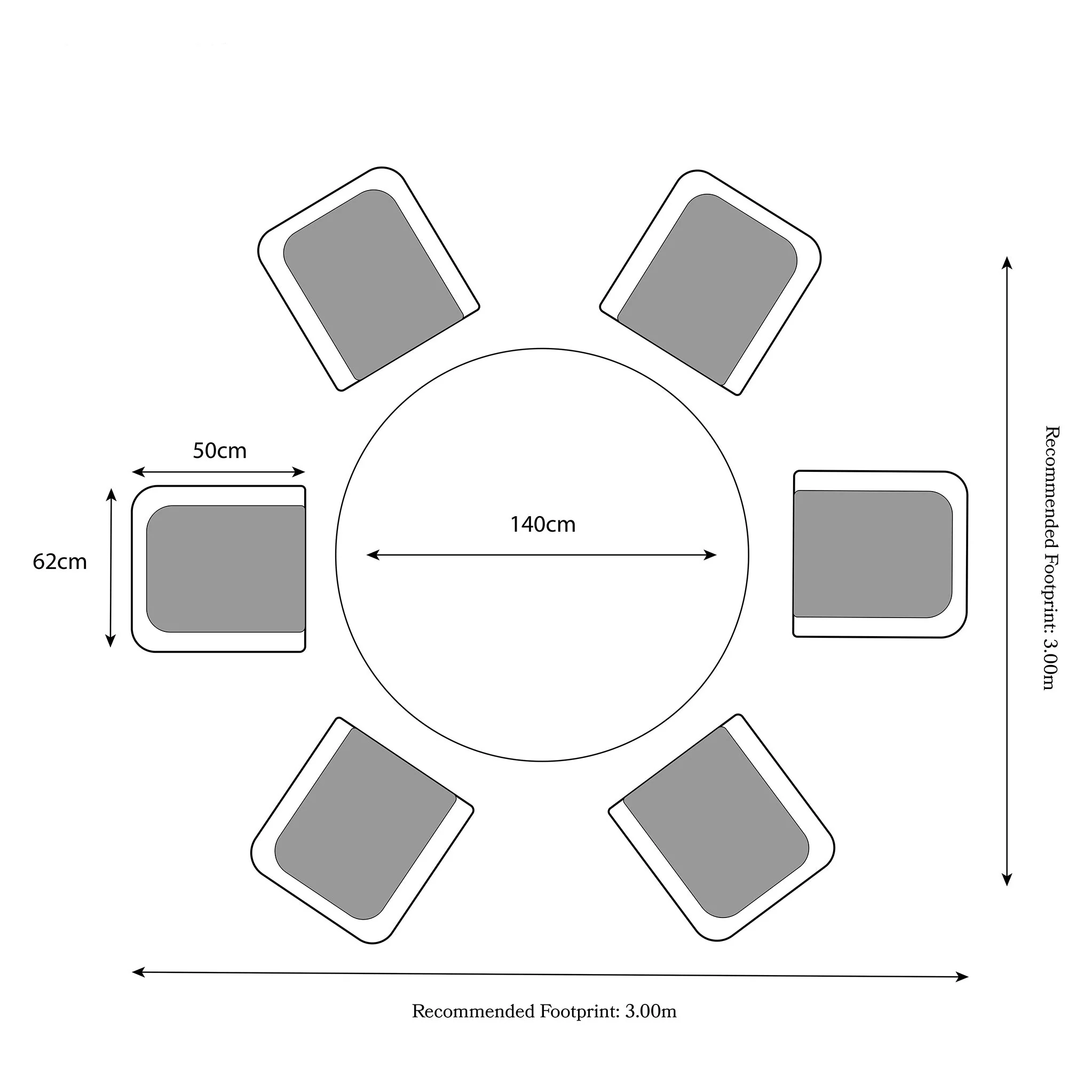 Wentworth 6 Seater Rattan 140cm Round Dining Set - Image 17