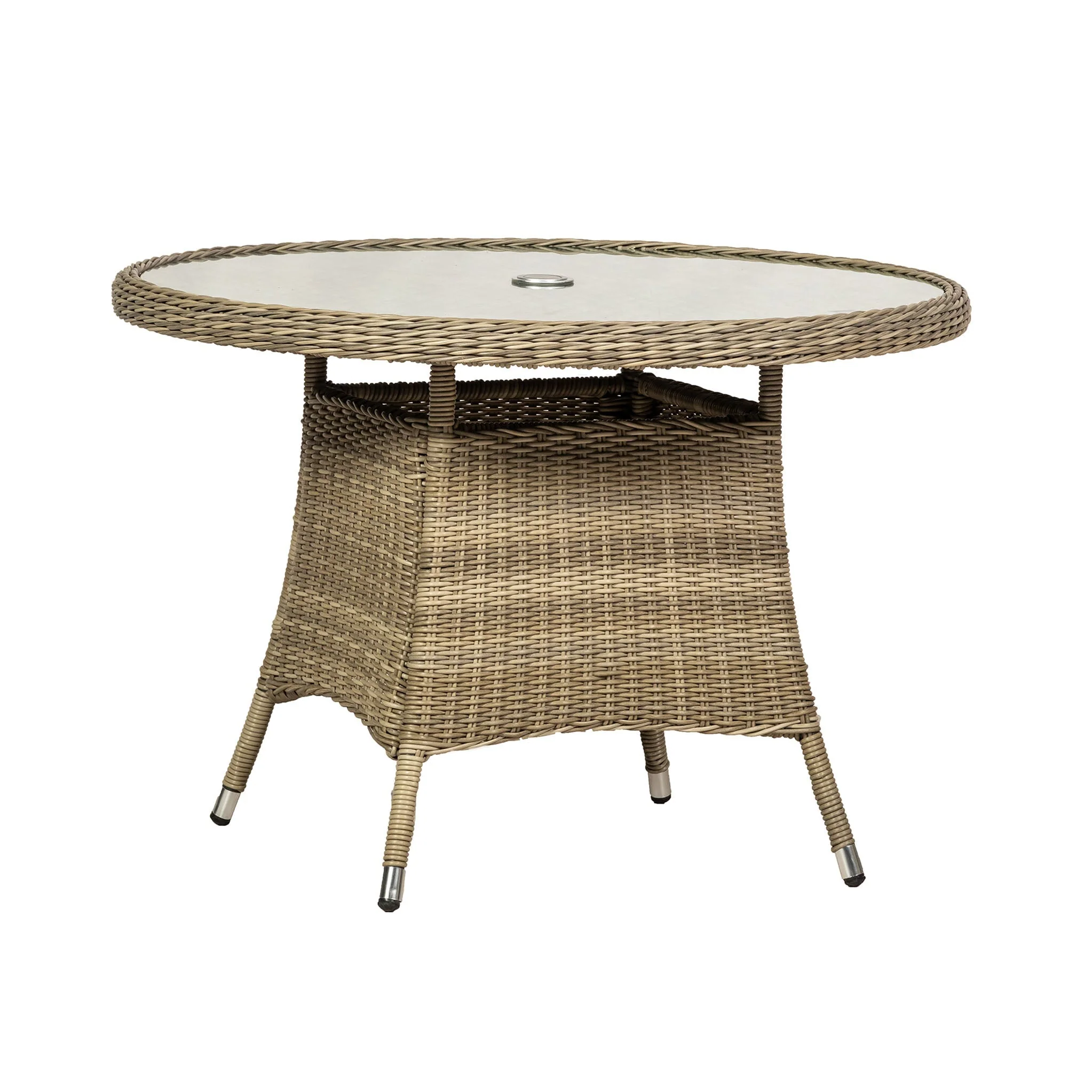 Wentworth 6 Seater Rattan 140cm Round Dining Set - Image 8