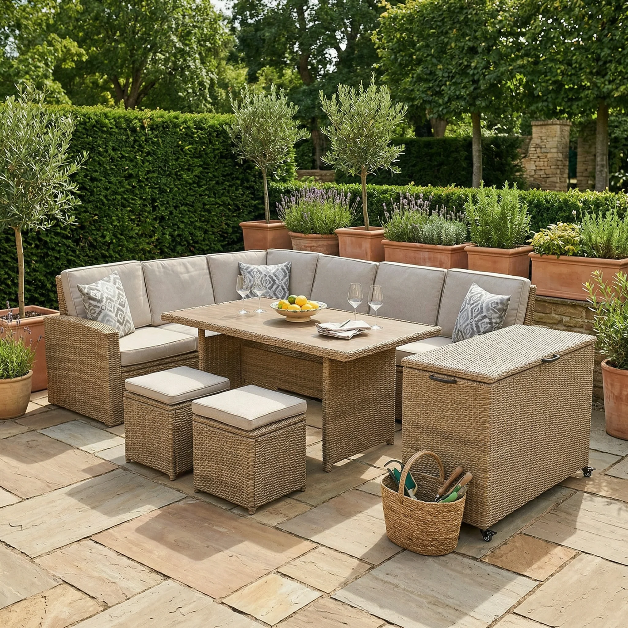 Wentworth Corner Lounge Set with Storage Box - Image 3