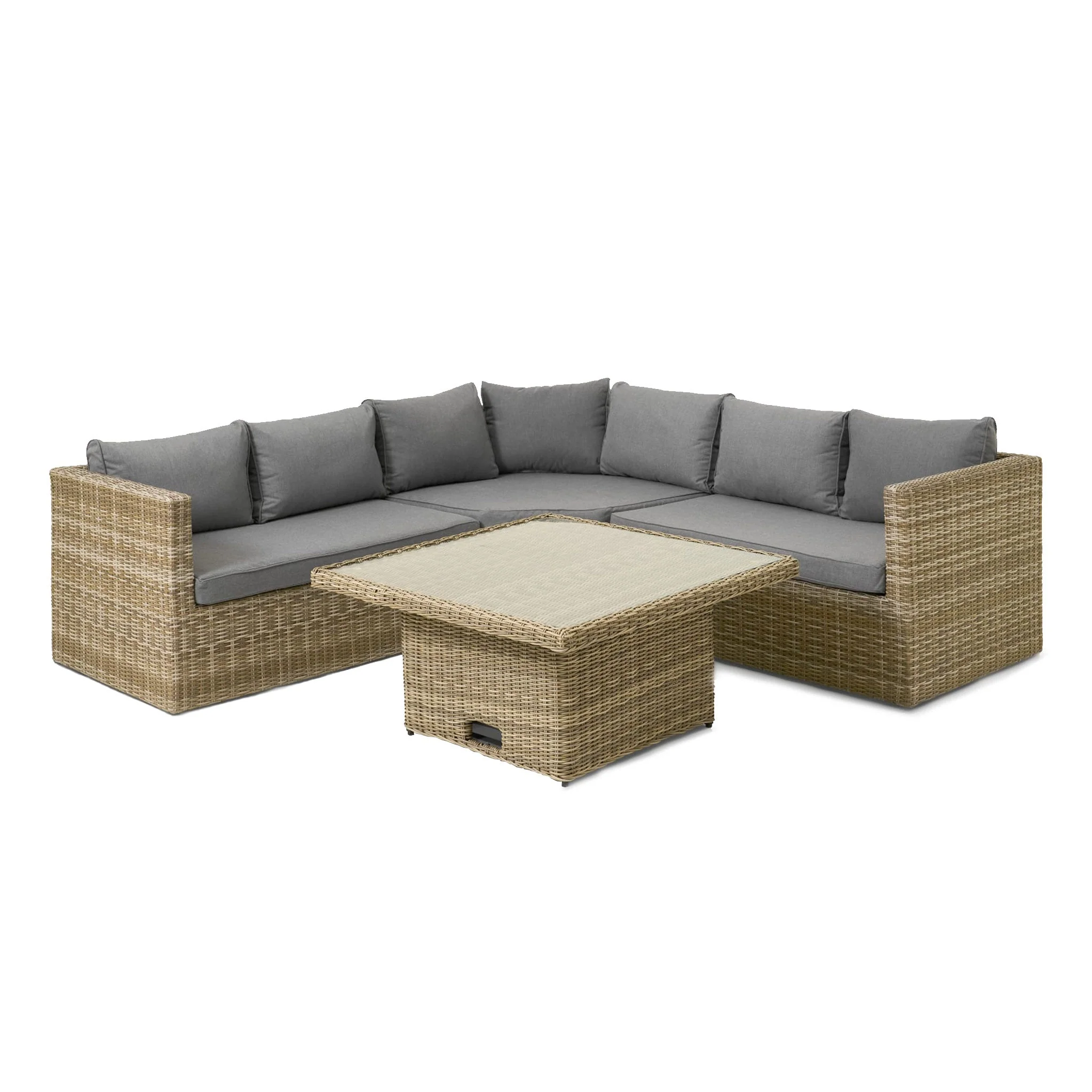 Wentworth Rattan Lounge Dining Set with Rise and Fall Table - Image 3