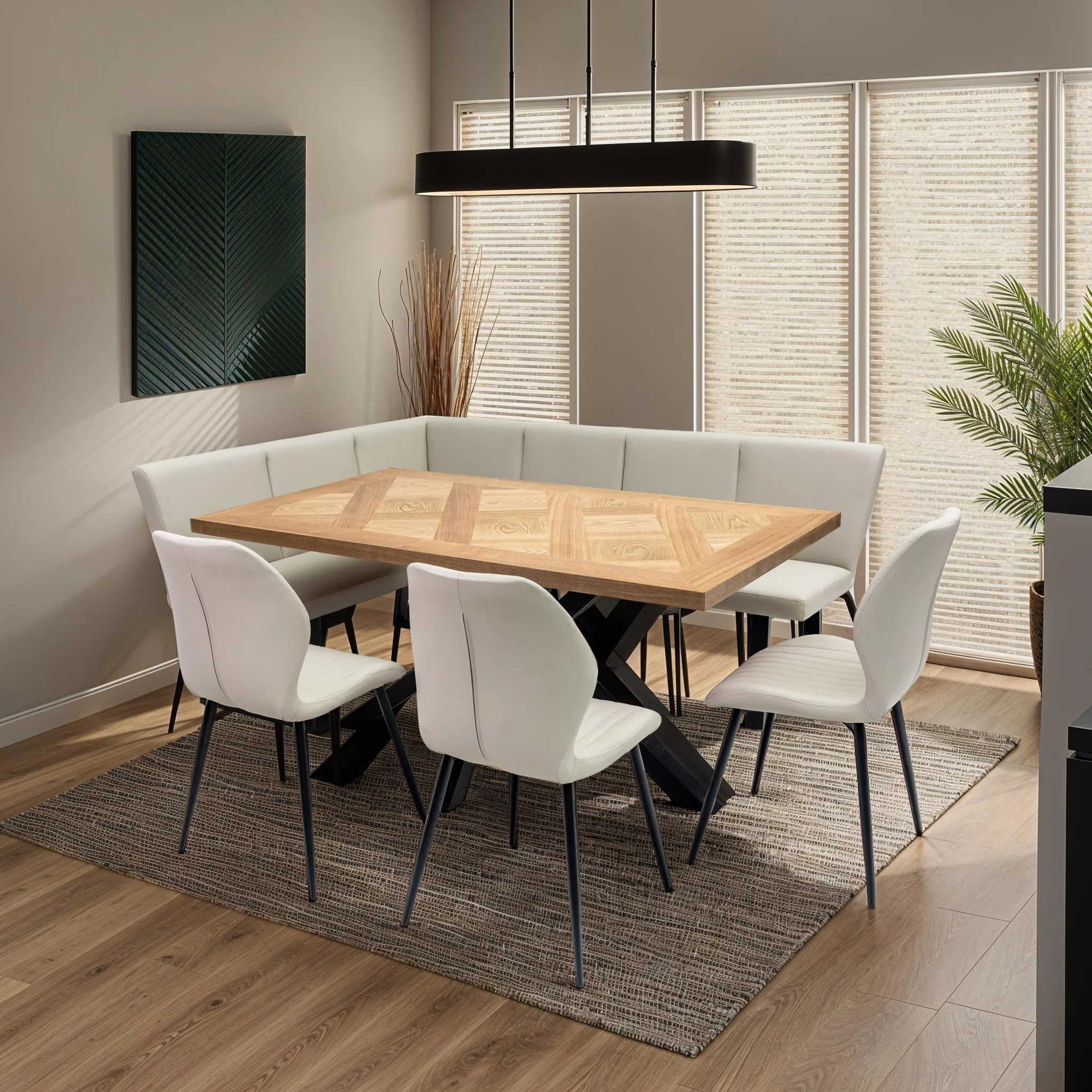 Wesley Faux Leather Corner Dining Bench - Image 5