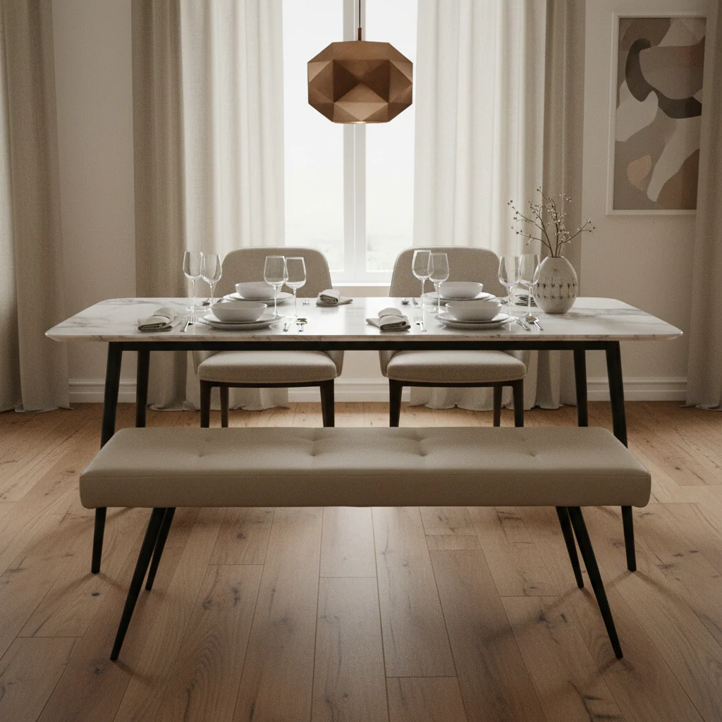 Westley Faux Leather Dining Bench - Image 2