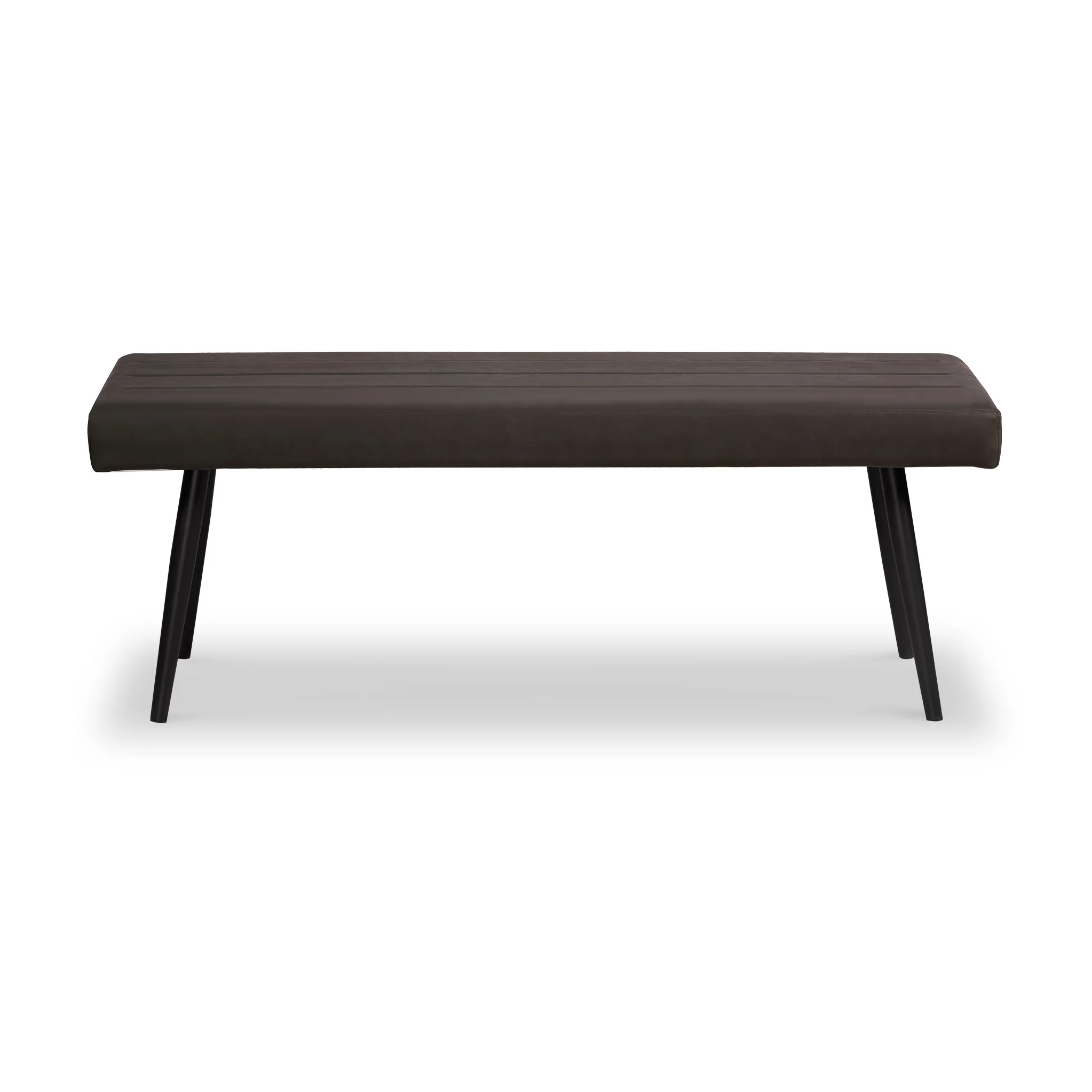 Whitstone Dark Grey Distressed Faux Leather Dining Bench - Image 2