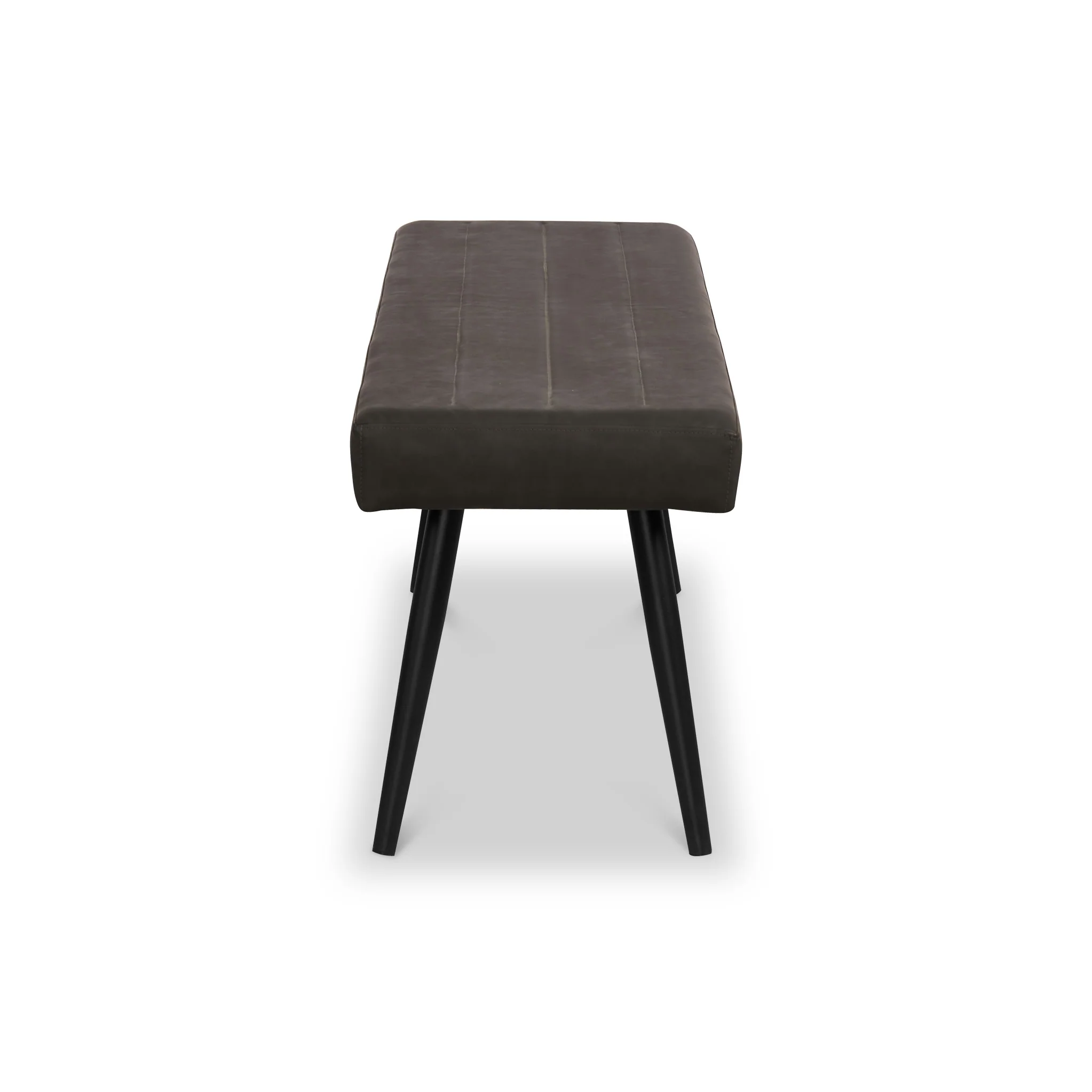 Whitstone Dark Grey Distressed Faux Leather Dining Bench - Image 4