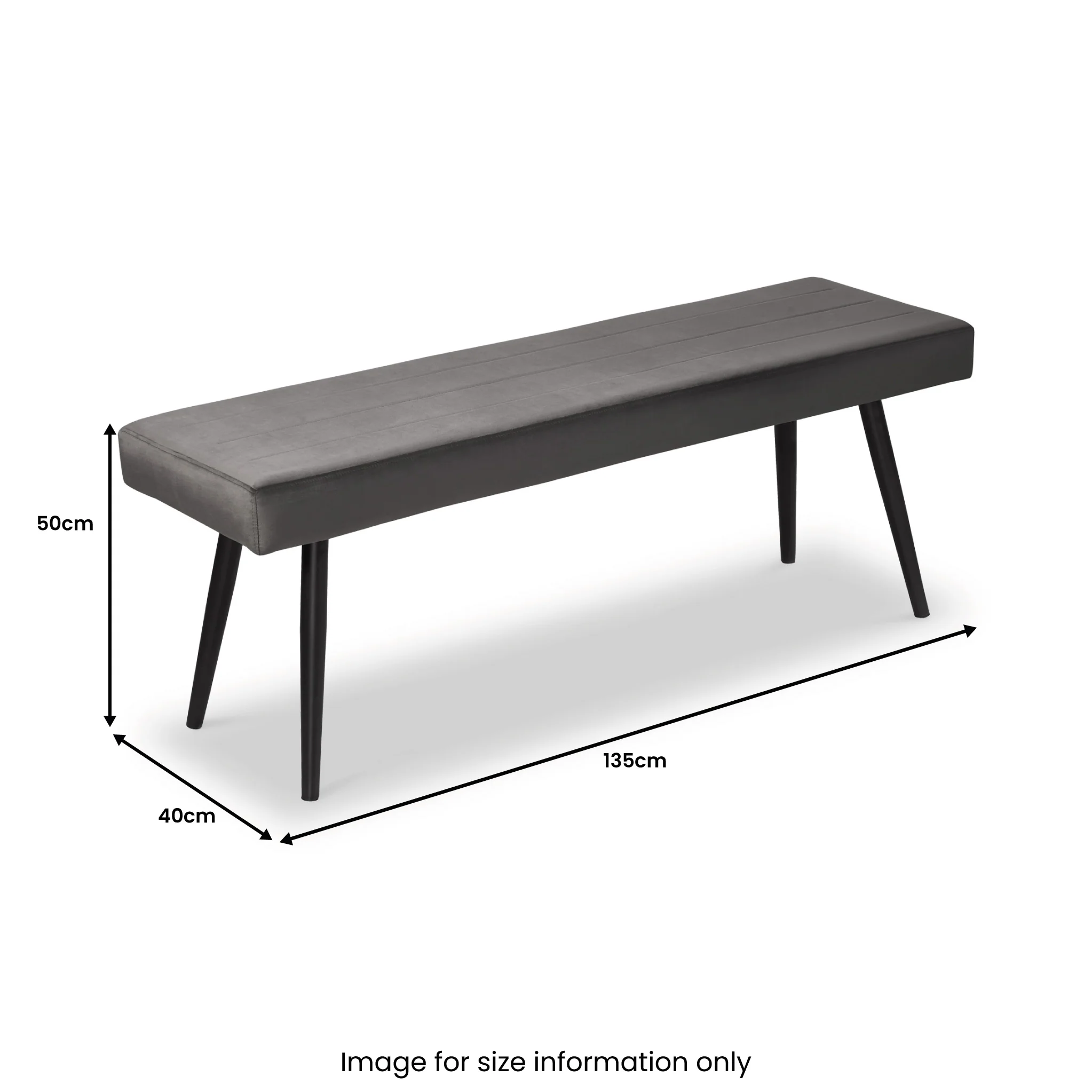 Whitstone Grey Velvet Dining Bench - Image 5