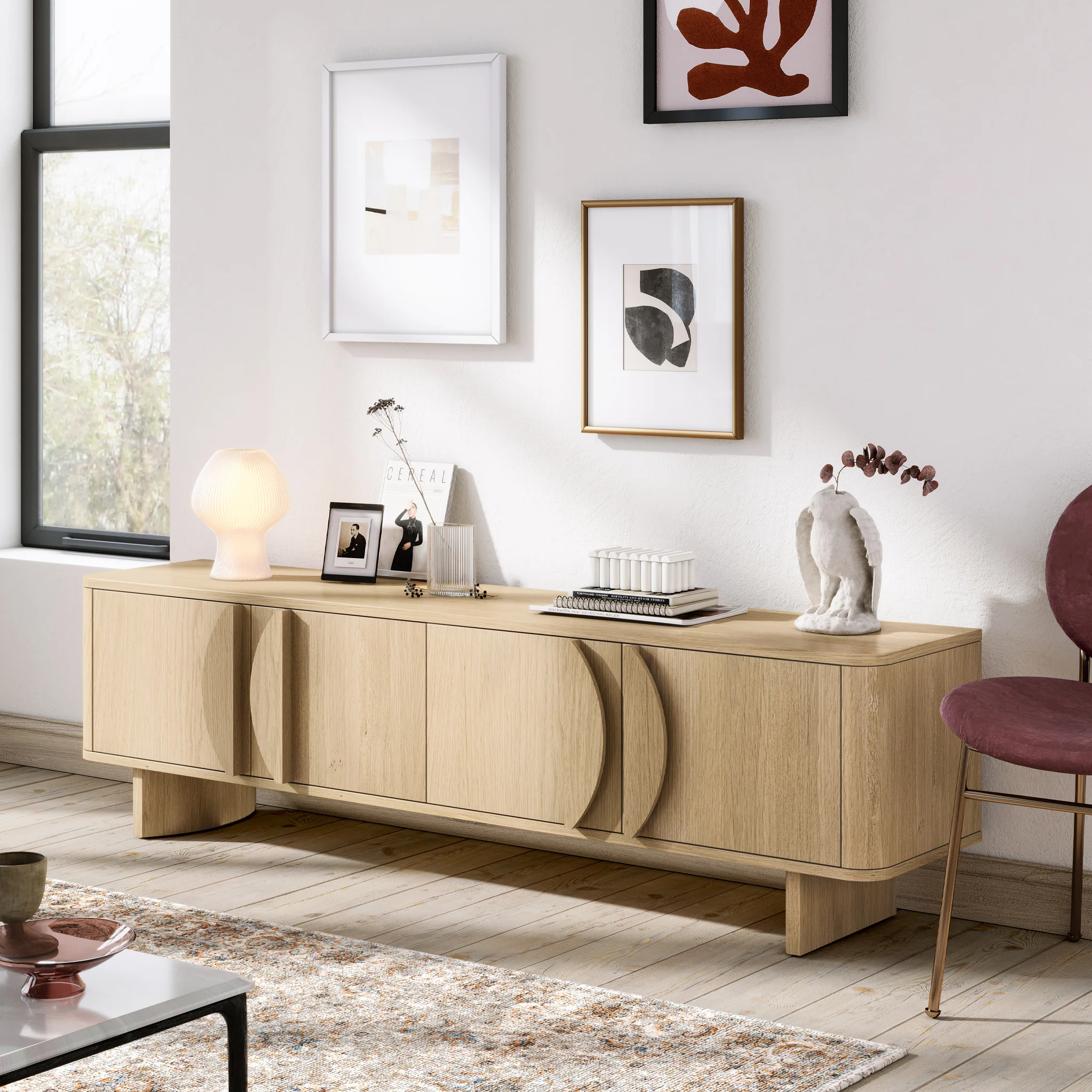 Whitstone Oak 180cm TV Unit - Image 2