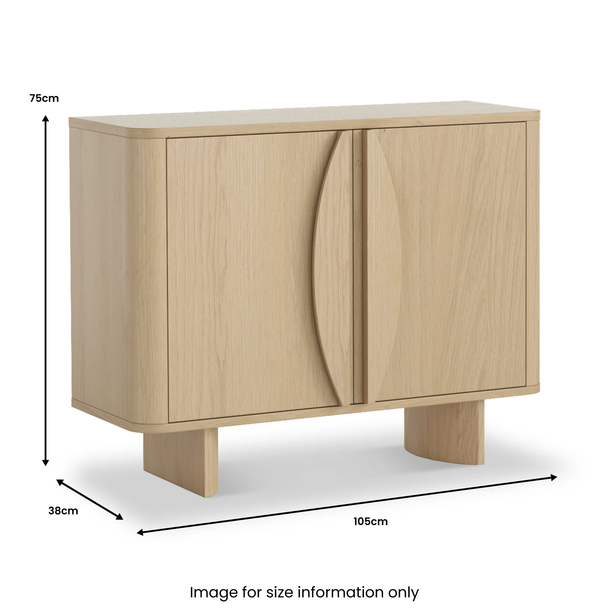 Whitstone Oak 2 Door Small Sideboard - Image 10
