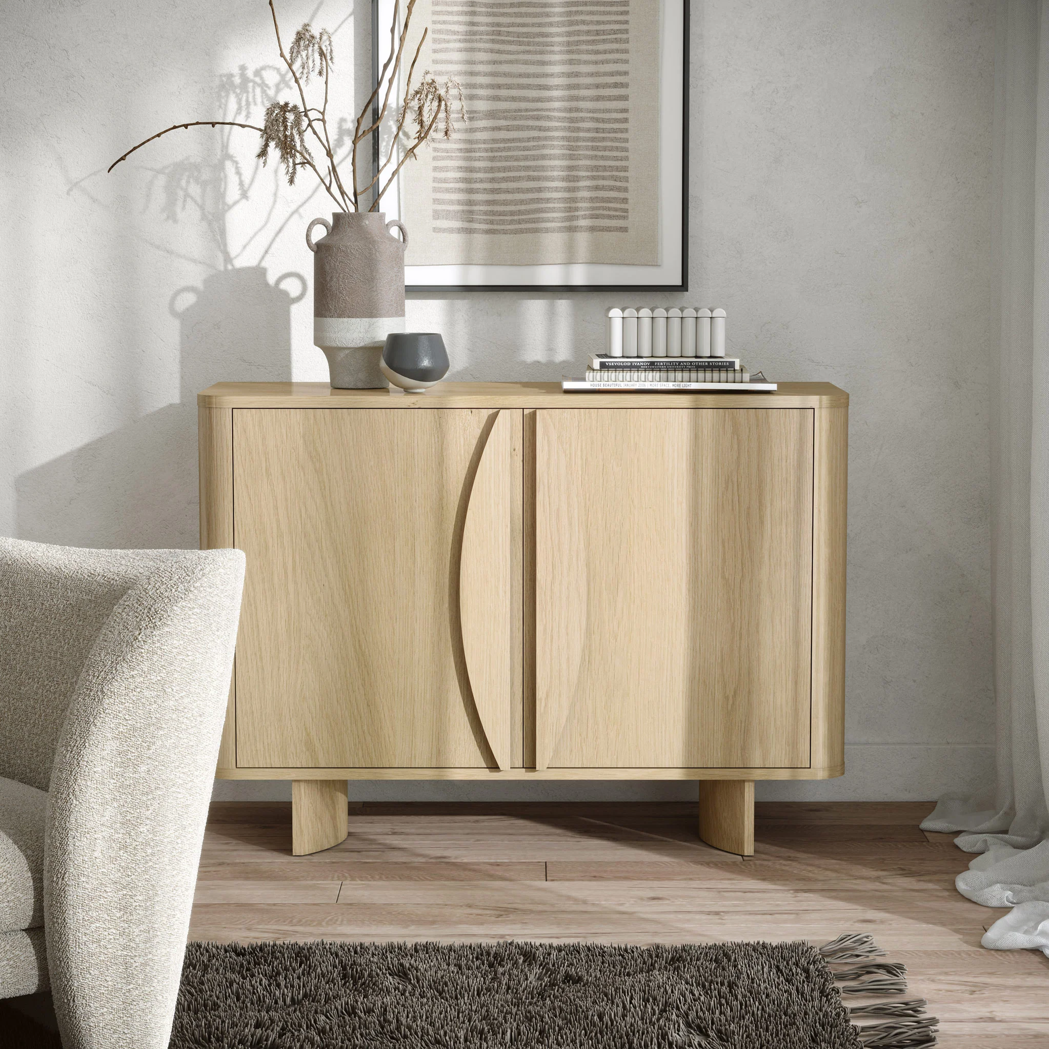 Whitstone Oak 2 Door Small Sideboard - Image 2