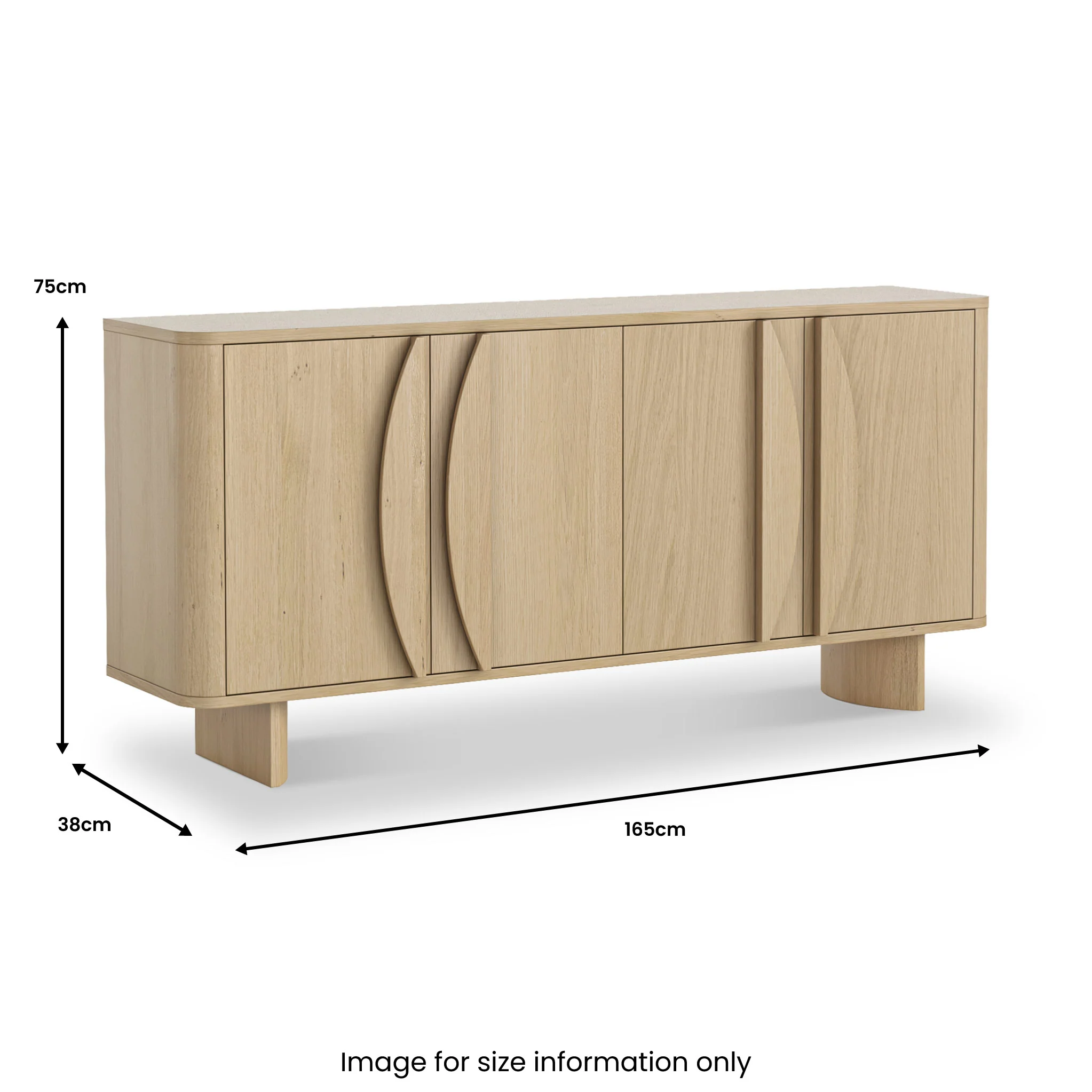 Whitstone Oak 4 Door Large Sideboard - Image 11