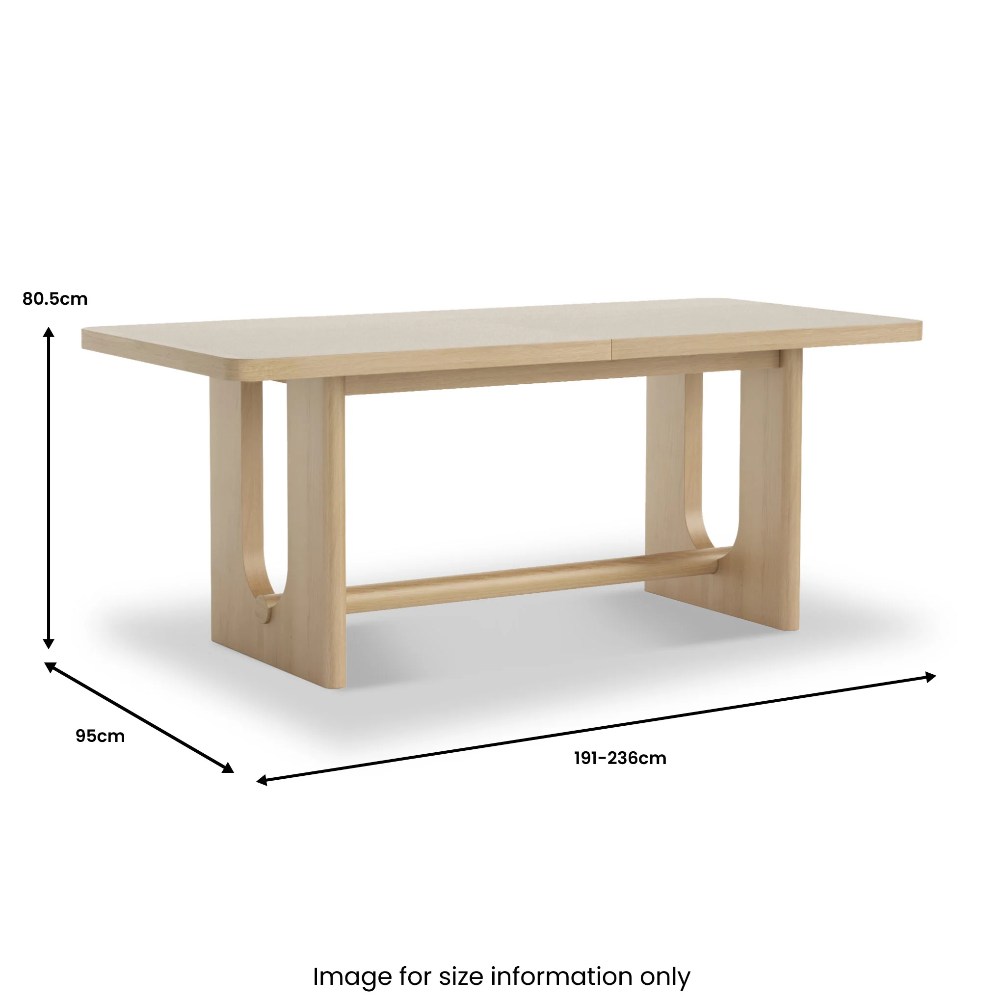 Whitstone Oak Large 191-236cm Extending Dining Table - Image 10
