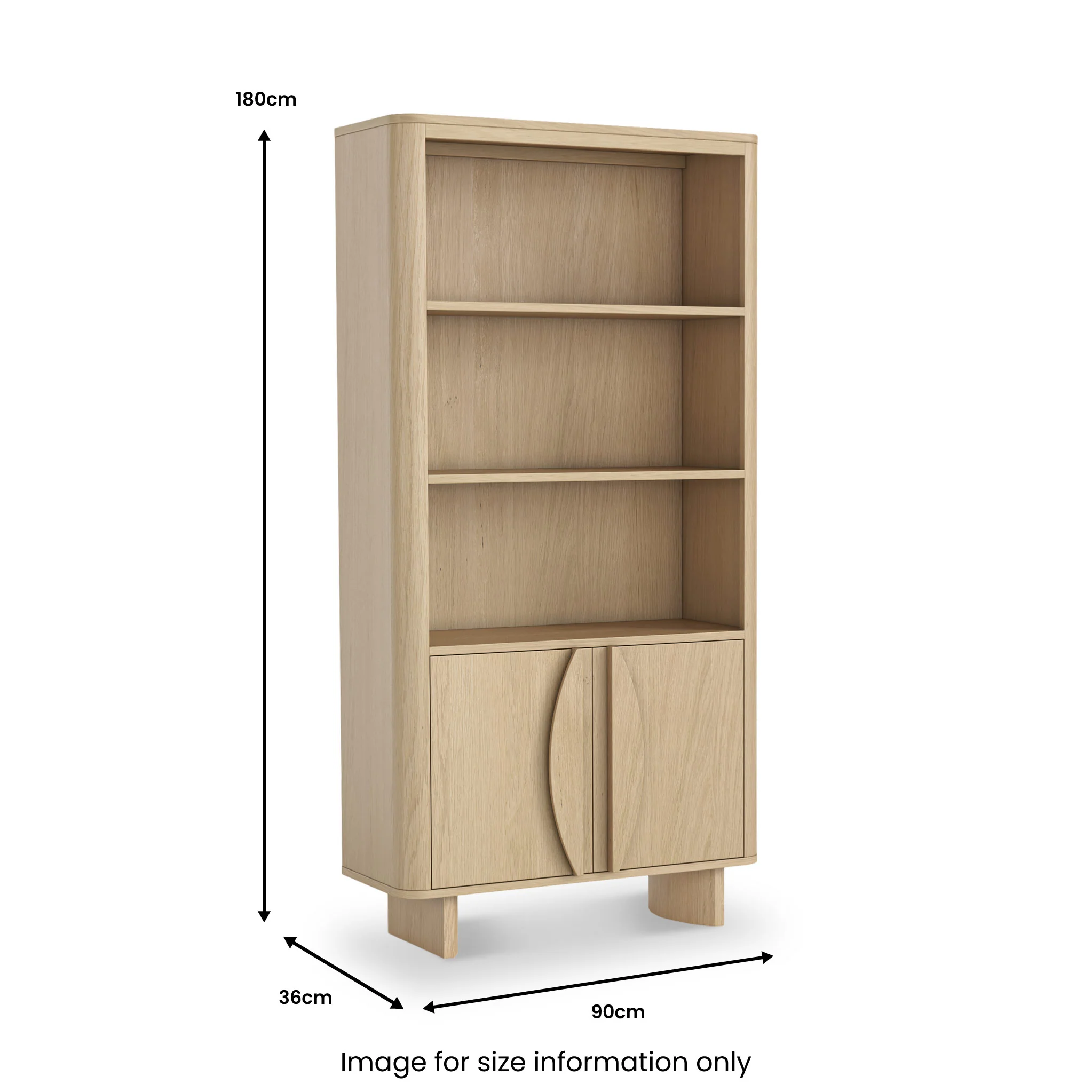 Whitstone Oak Large Storage Bookcase - Image 9