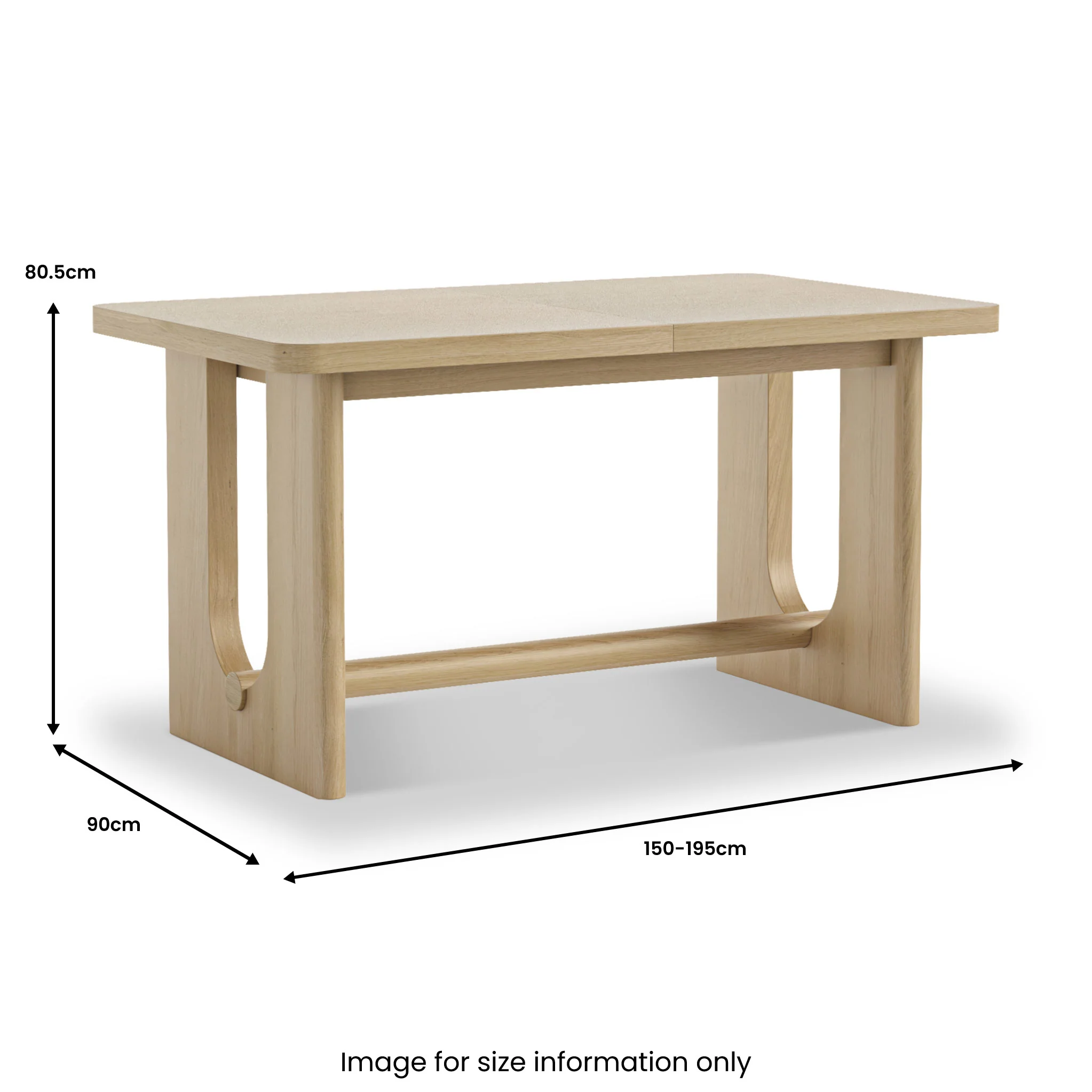 Whitstone Oak Small 150-195cm Extending Dining Table - Image 10