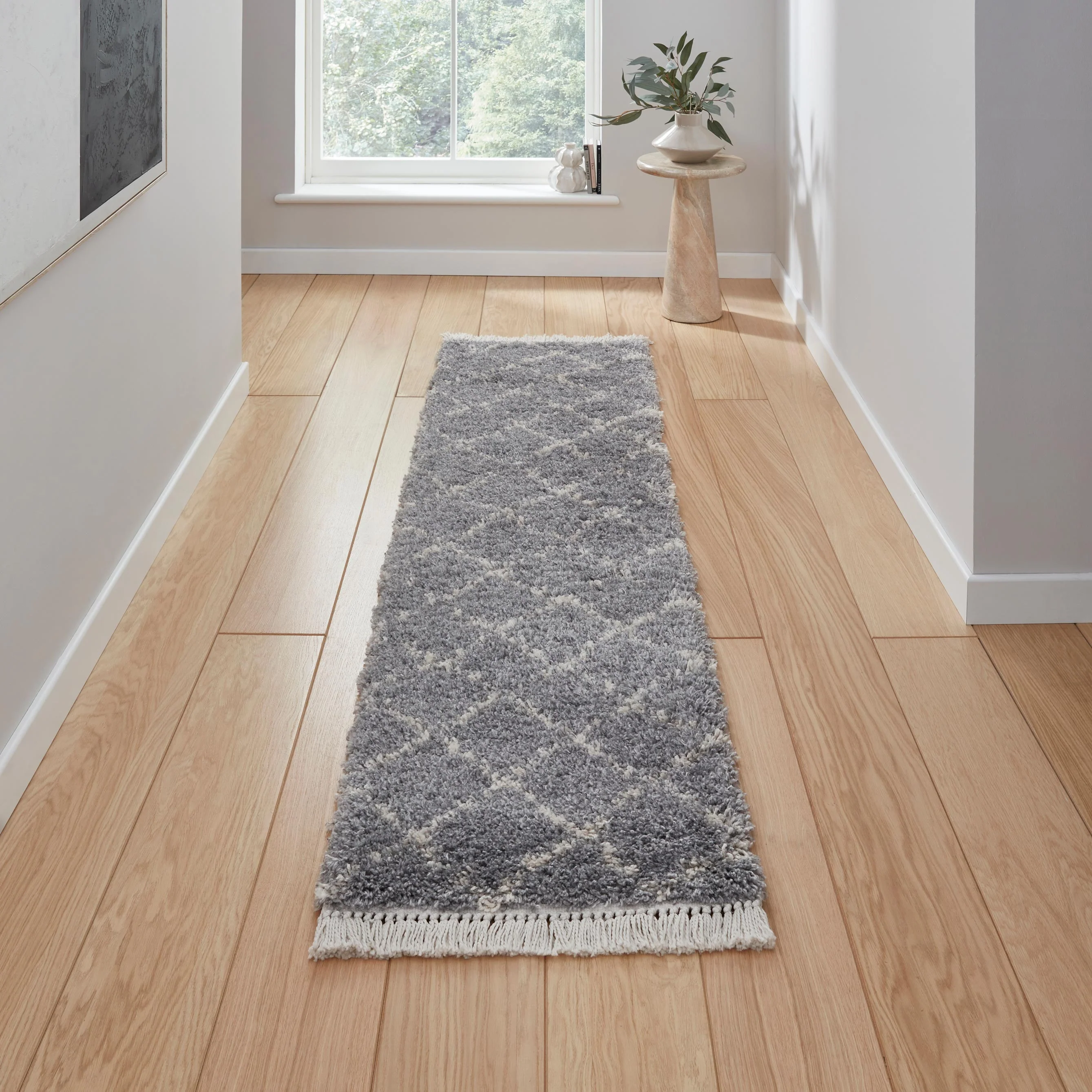 Willow Shaggy Tasselled Diamond Rug - Image 30