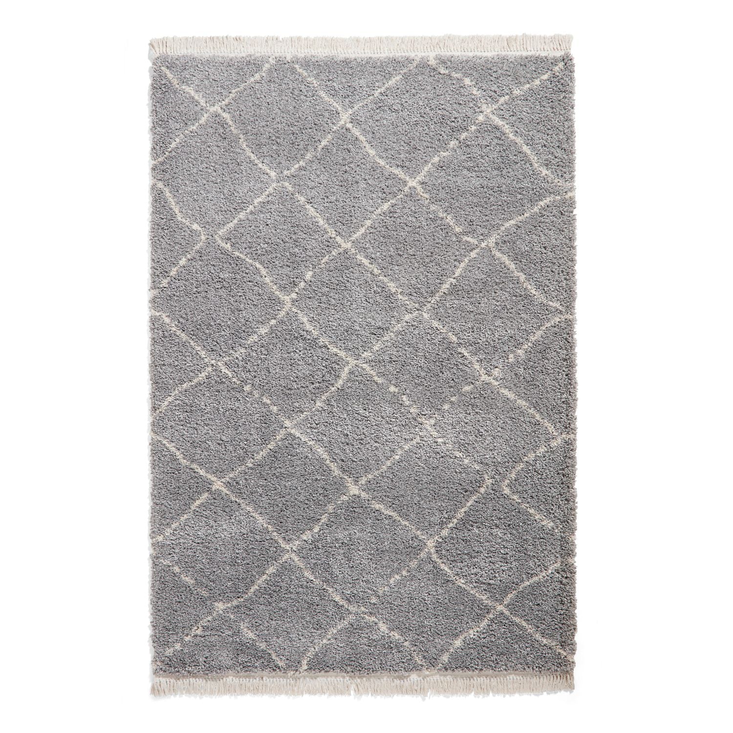 Willow Shaggy Tasselled Diamond Rug - Image 36