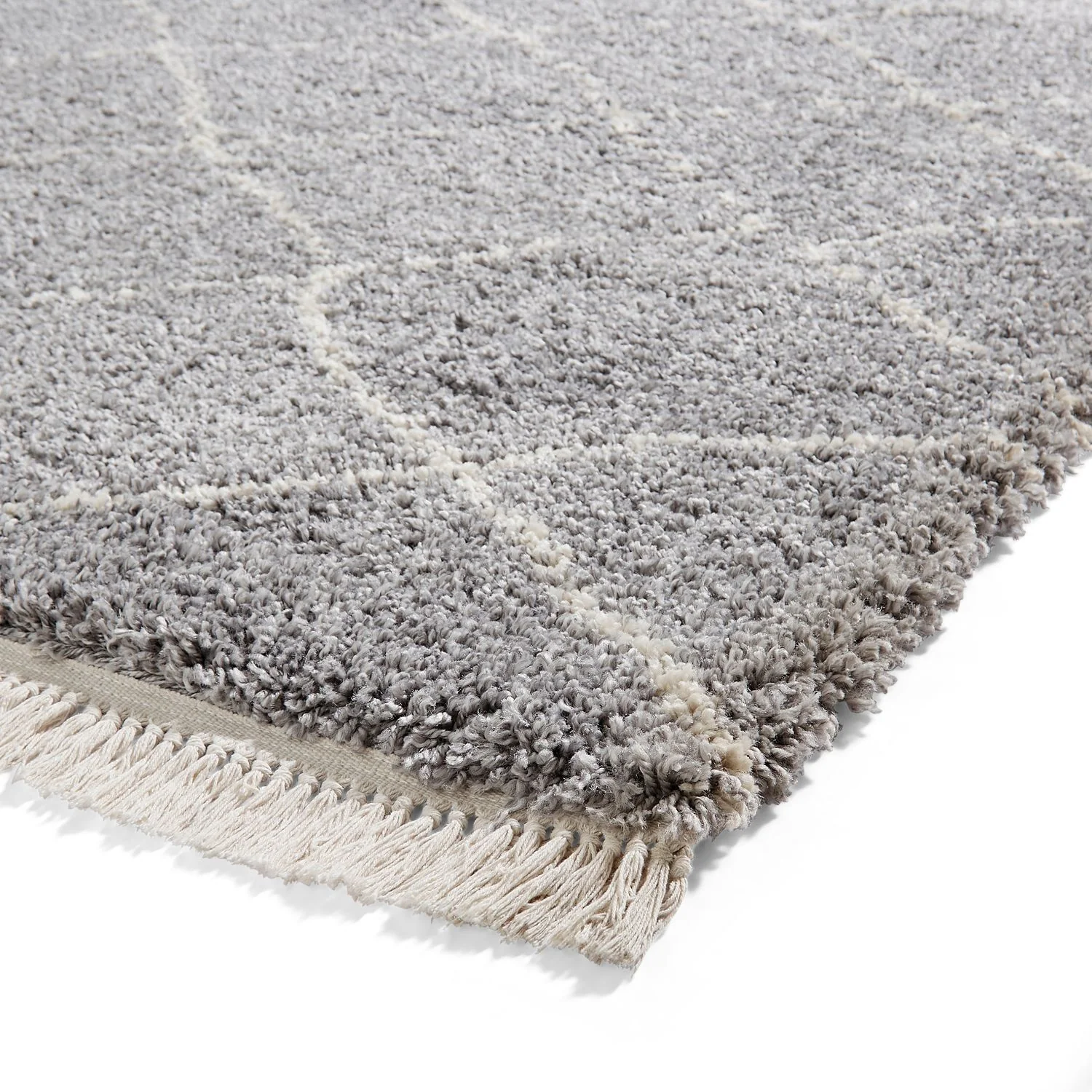 Willow Shaggy Tasselled Diamond Rug - Image 44