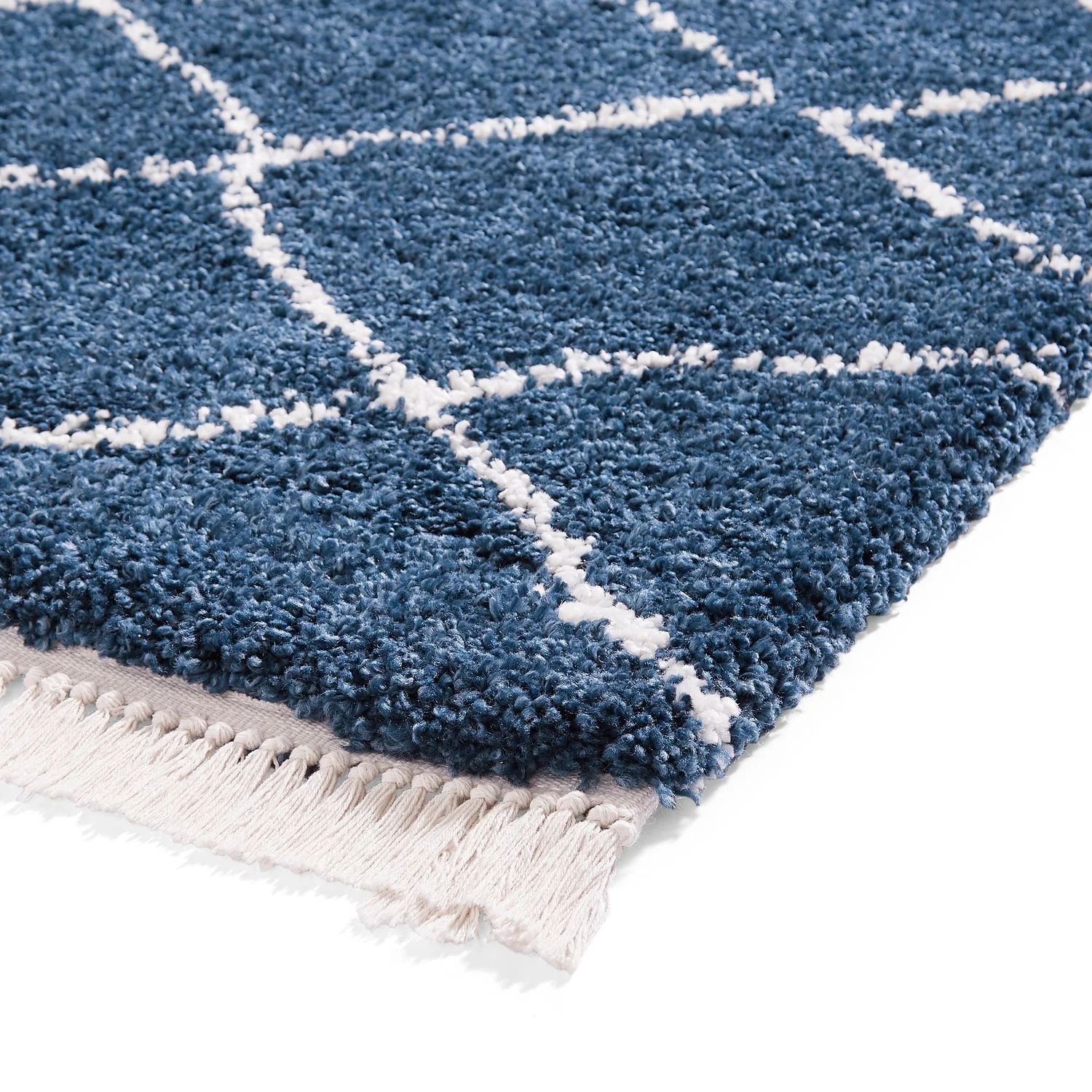 Willow Shaggy Tasselled Diamond Rug - Image 55