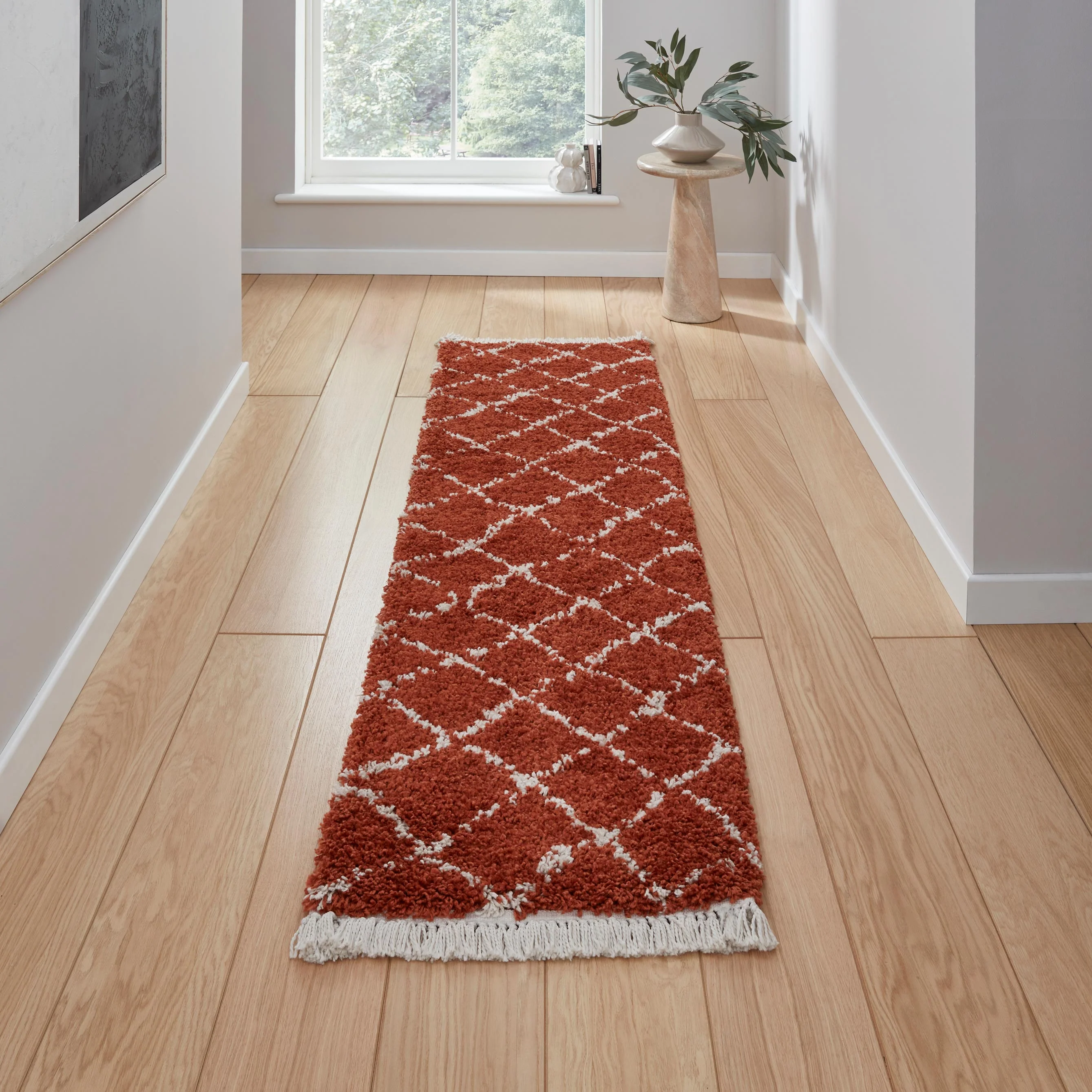 Willow Shaggy Tasselled Diamond Rug - Image 57