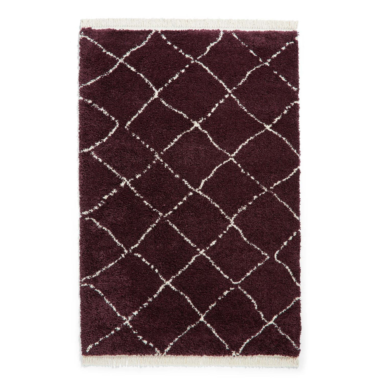 Willow Shaggy Tasselled Diamond Rug - Image 60