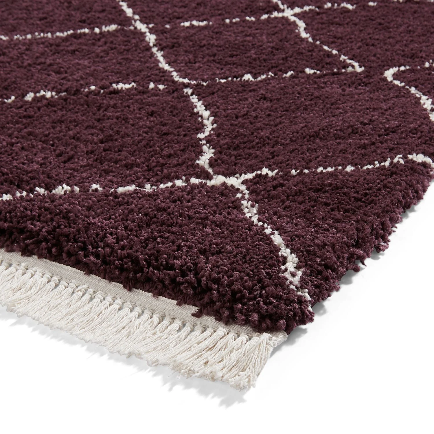 Willow Shaggy Tasselled Diamond Rug - Image 68