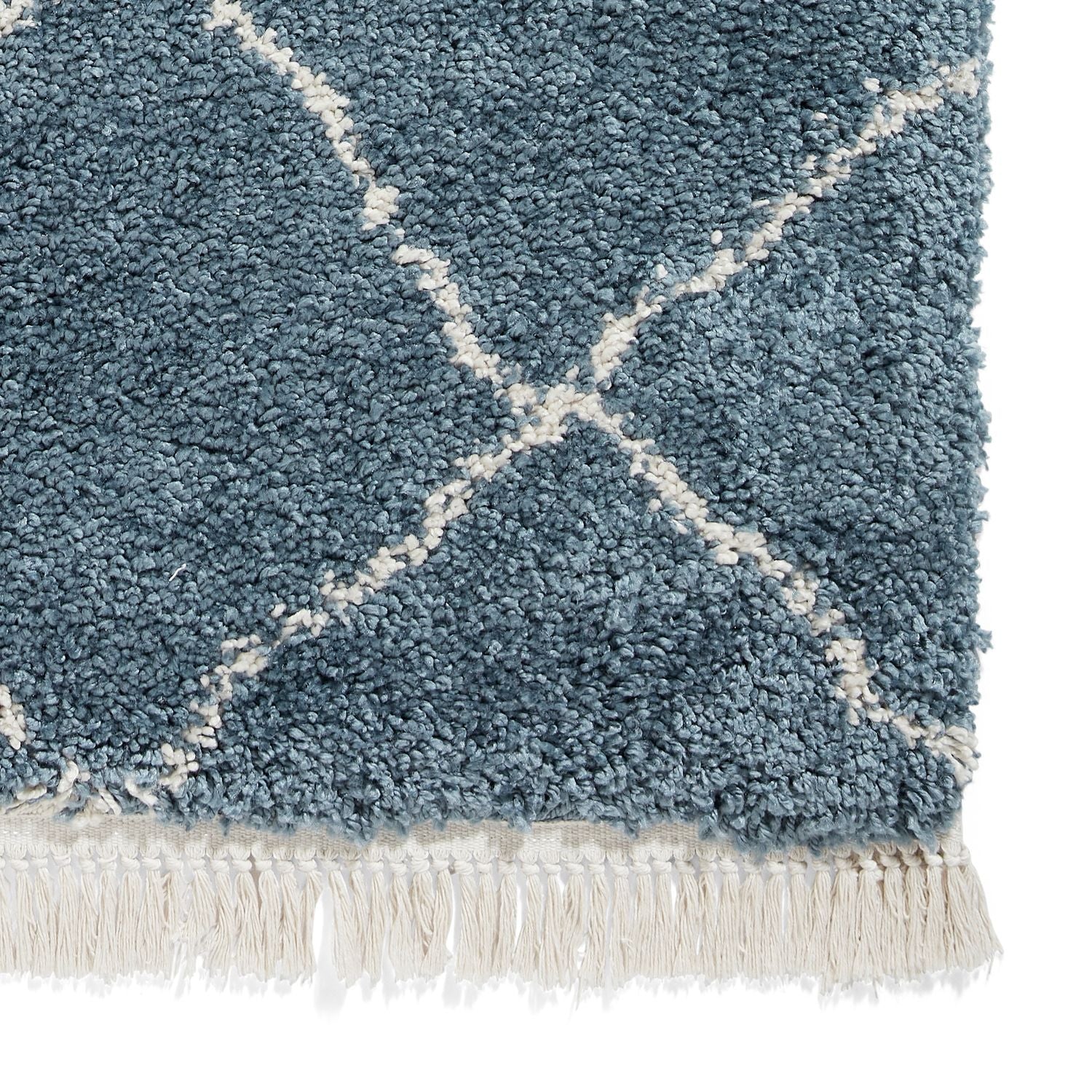 Willow Shaggy Tasselled Diamond Rug - Image 7