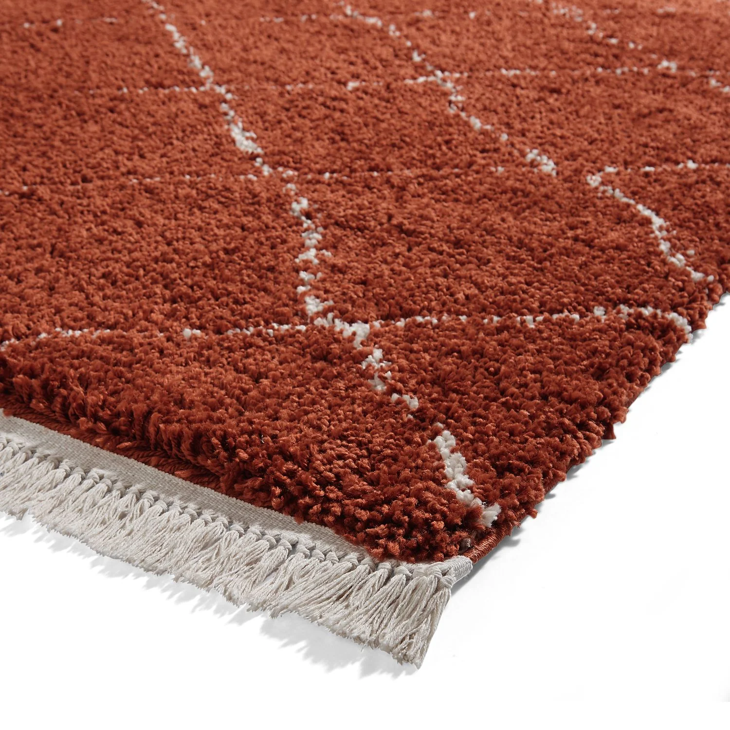 Willow Shaggy Tasselled Diamond Rug - Image 77