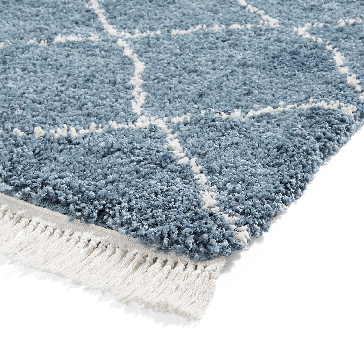 Willow Shaggy Tasselled Diamond Rug - Image 9