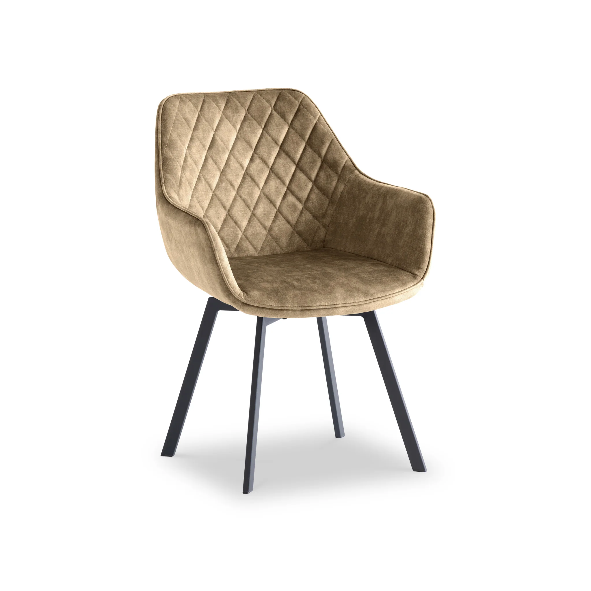 Wilton Velvet Quilted Back Swivel Dining Chair - Image 11