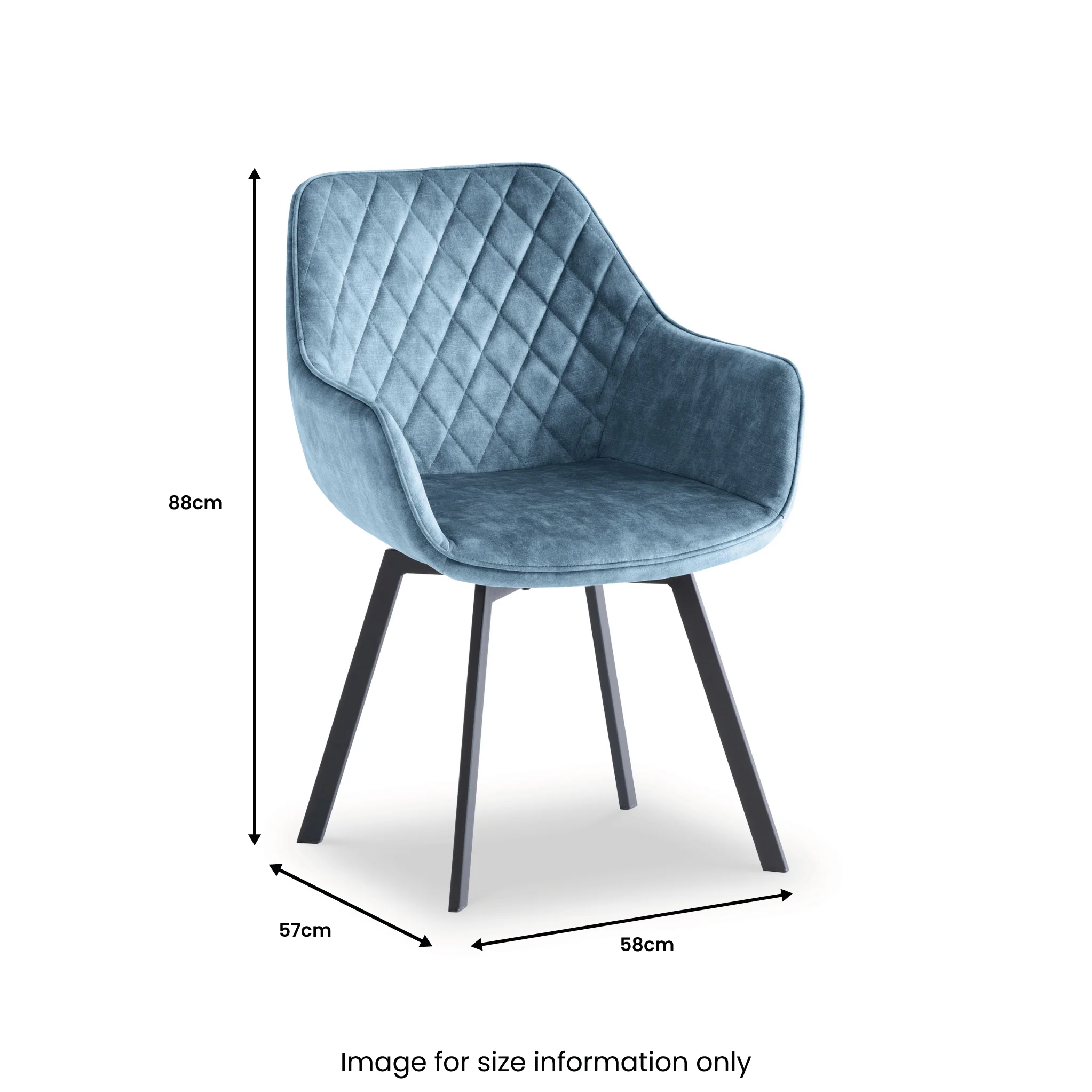 Wilton Velvet Quilted Back Swivel Dining Chair - Image 13