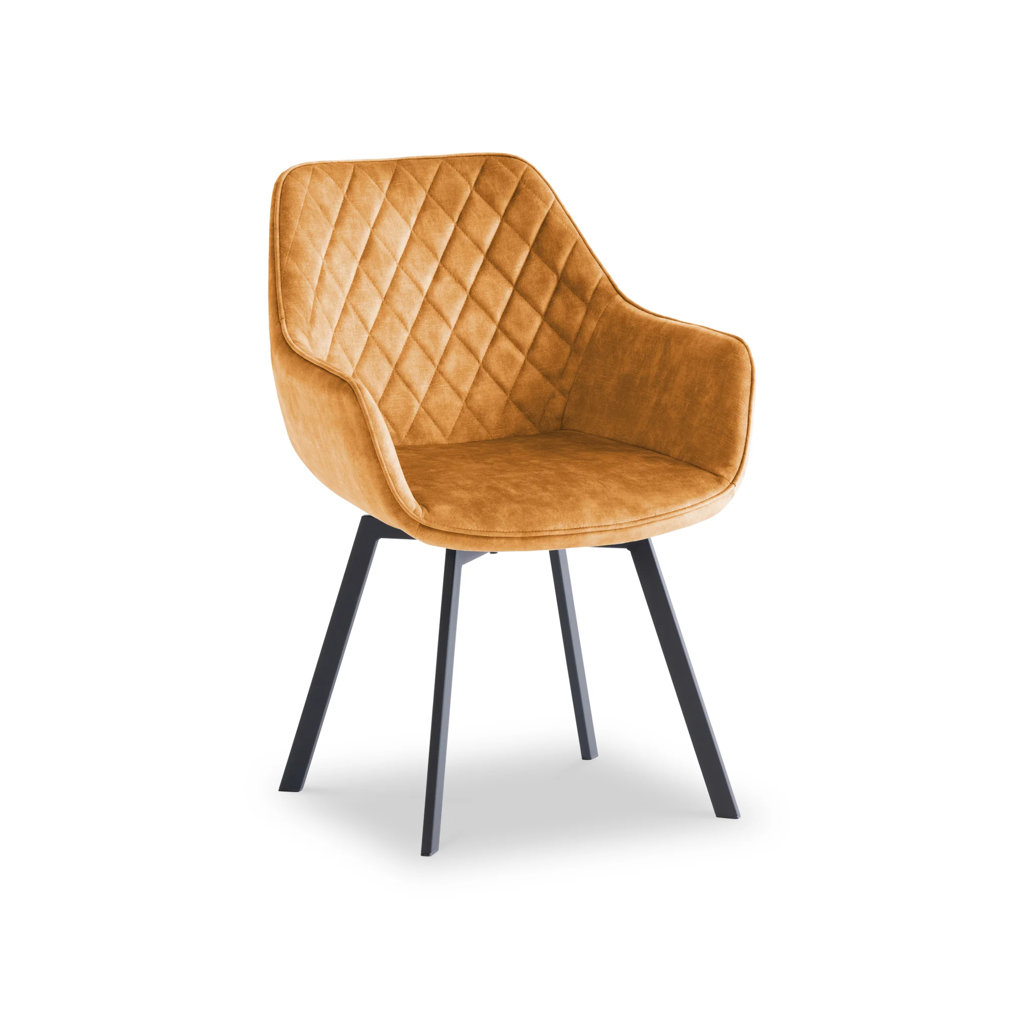 Wilton Velvet Quilted Back Swivel Dining Chair - Image 3