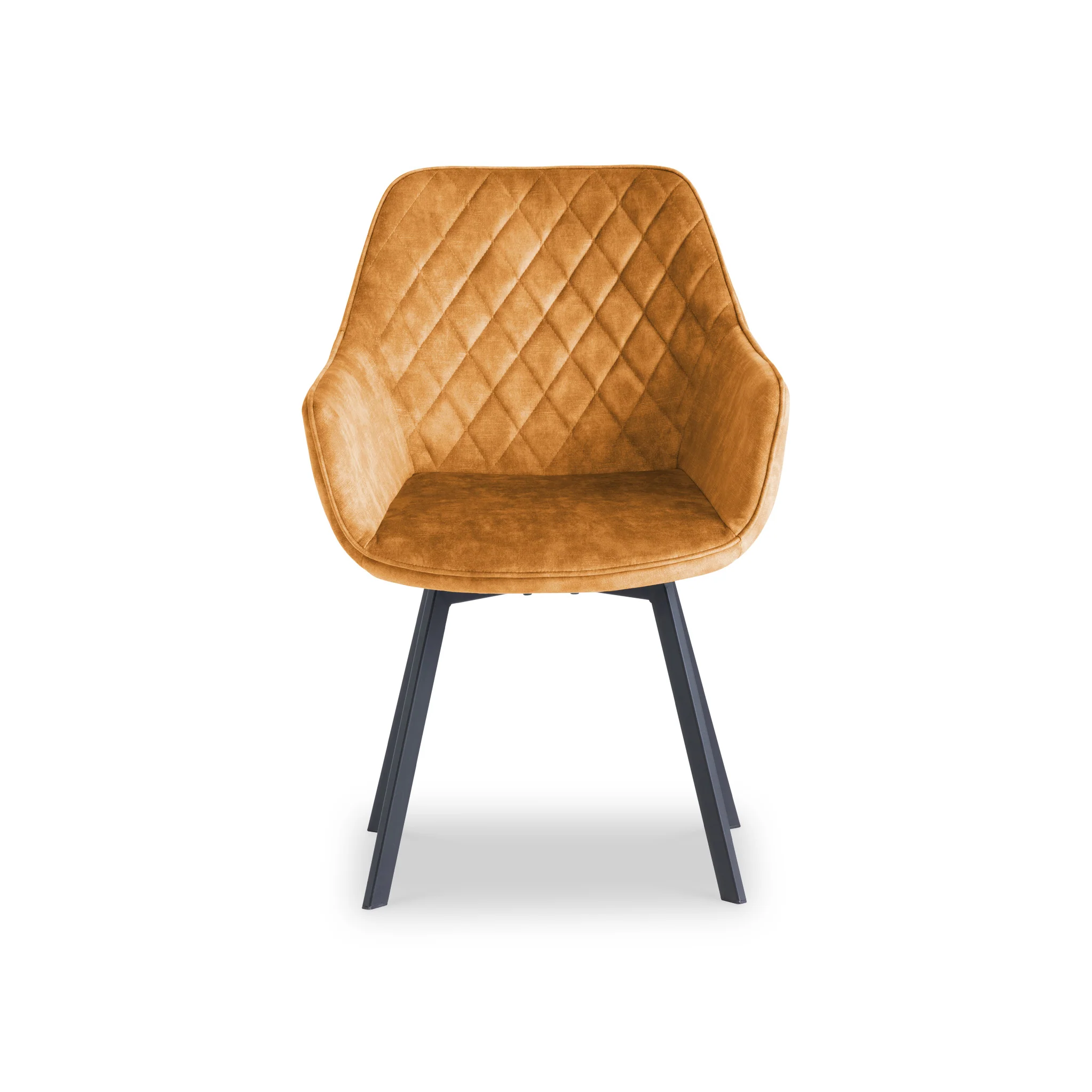 Wilton Velvet Quilted Back Swivel Dining Chair - Image 4