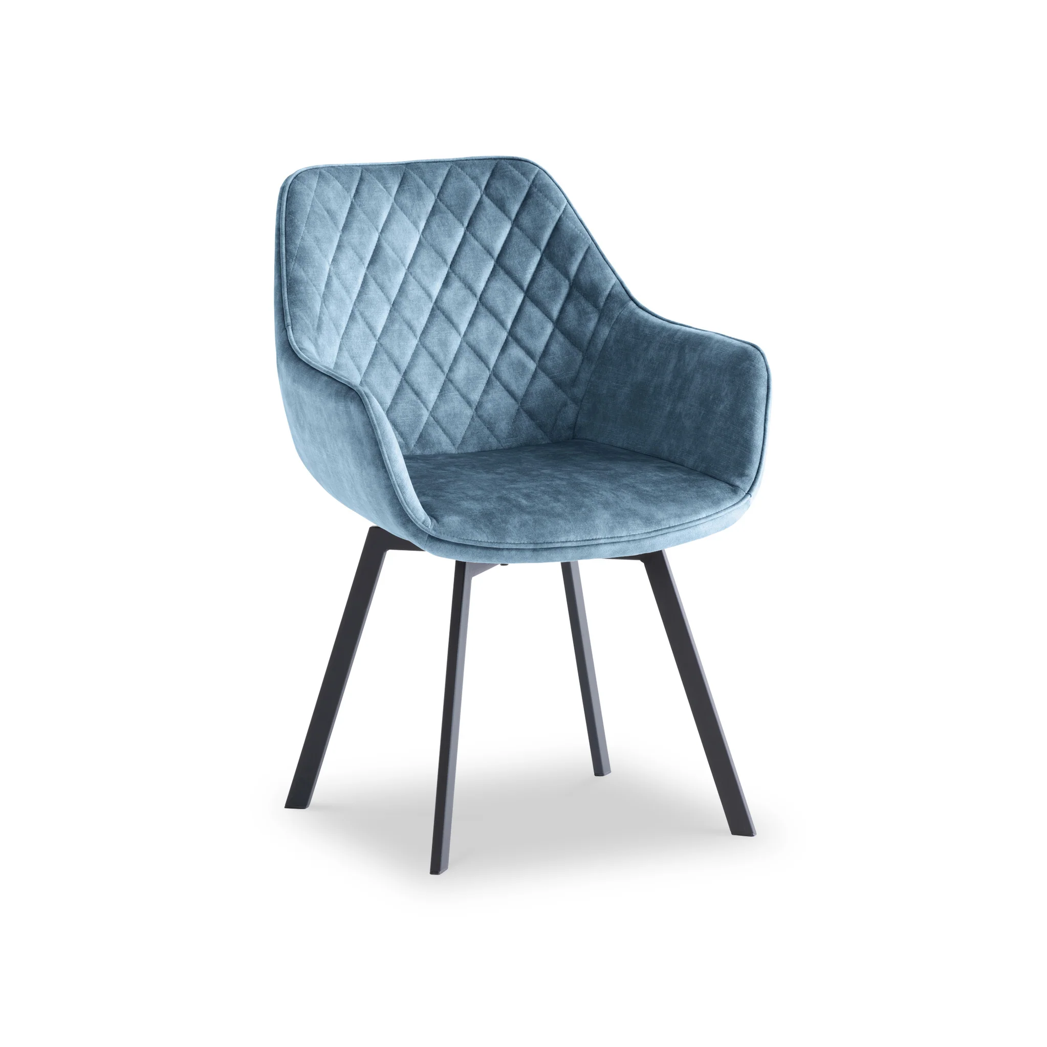 Wilton Velvet Quilted Back Swivel Dining Chair - Image 5