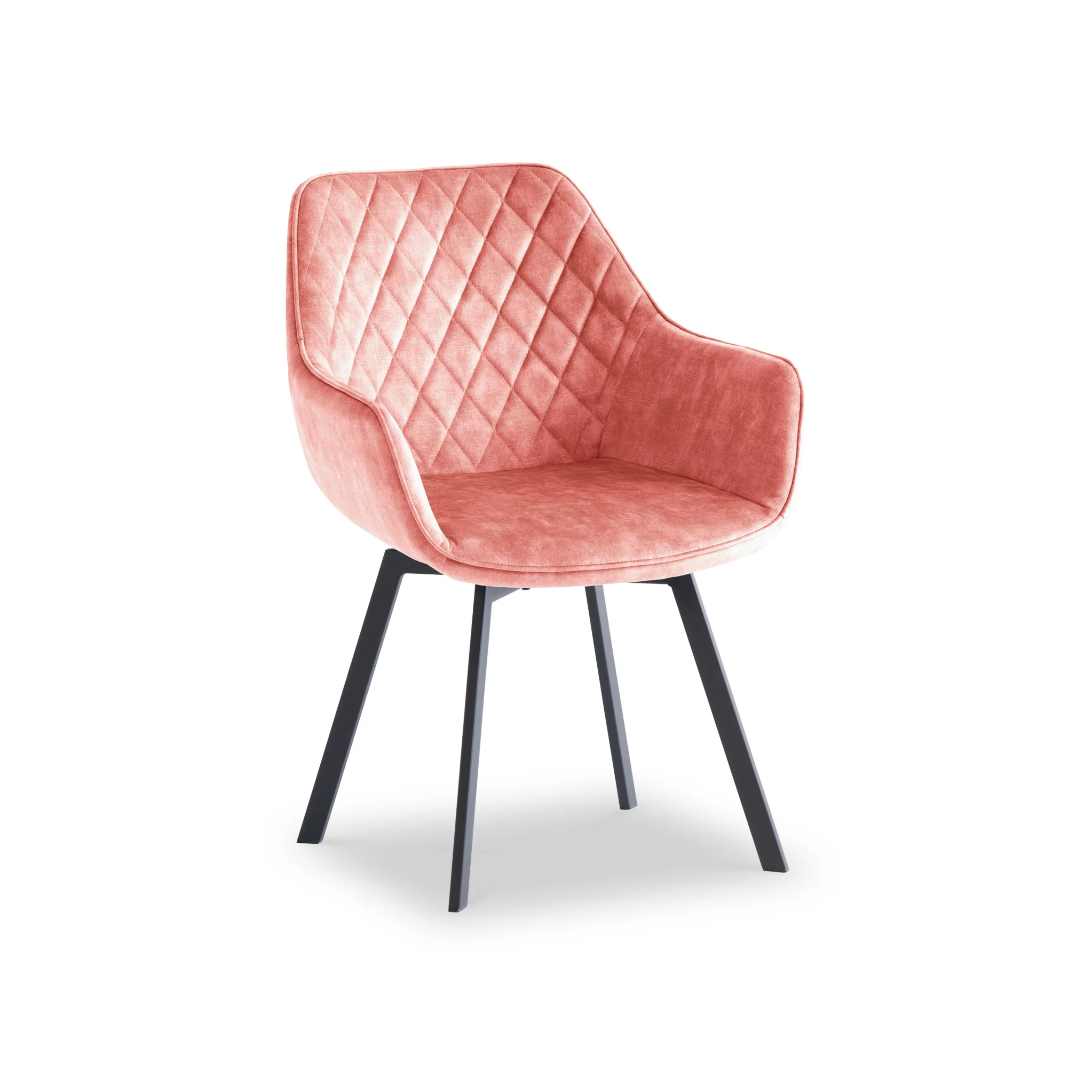 Wilton Velvet Quilted Back Swivel Dining Chair - Image 7