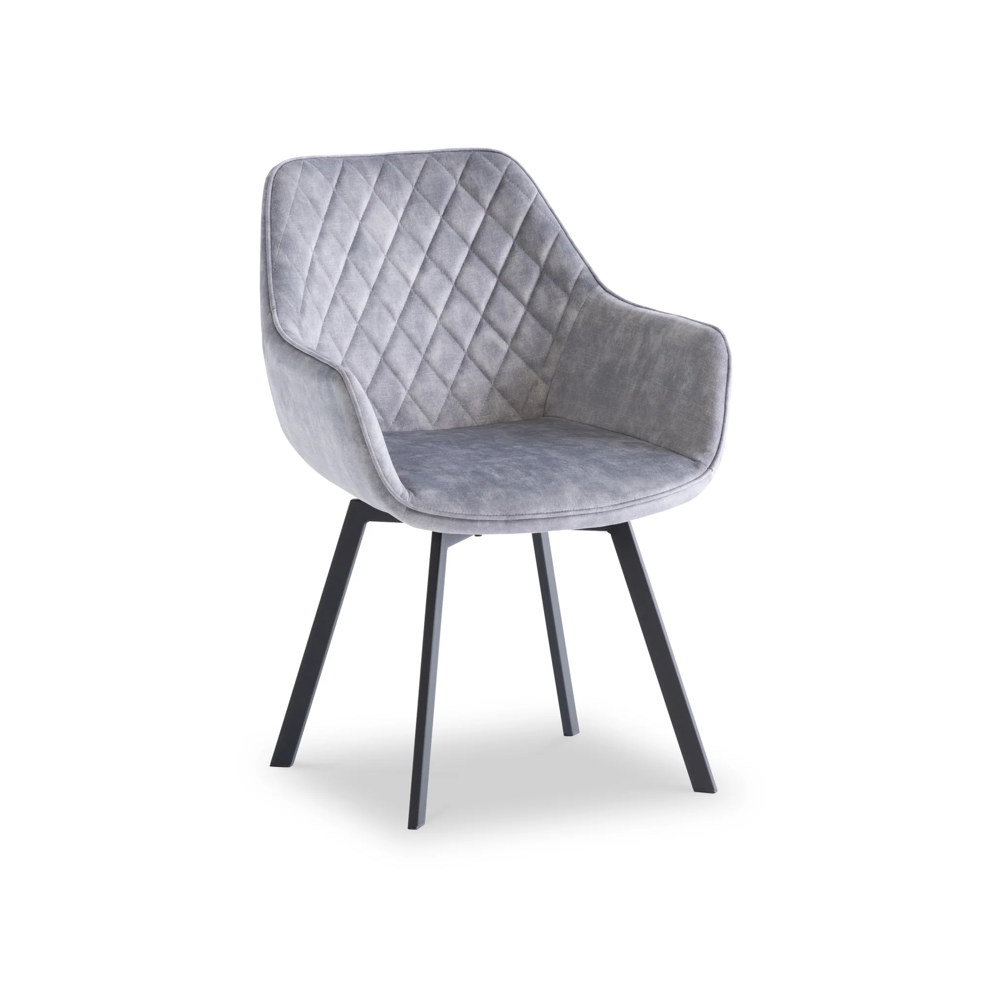 Wilton Velvet Quilted Back Swivel Dining Chair - Image 9