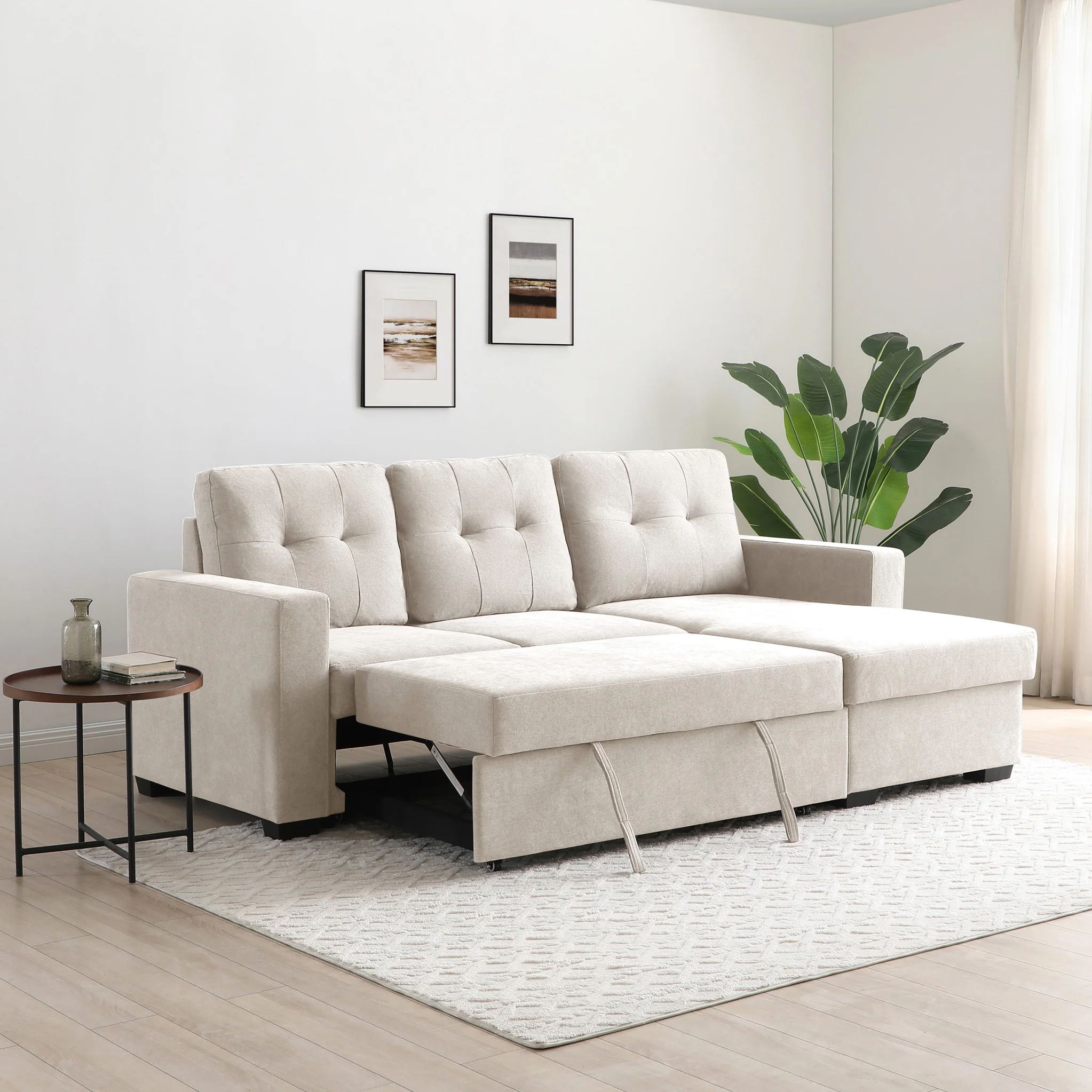 Winslet Button Back Chaise Sofa Bed - Image 15