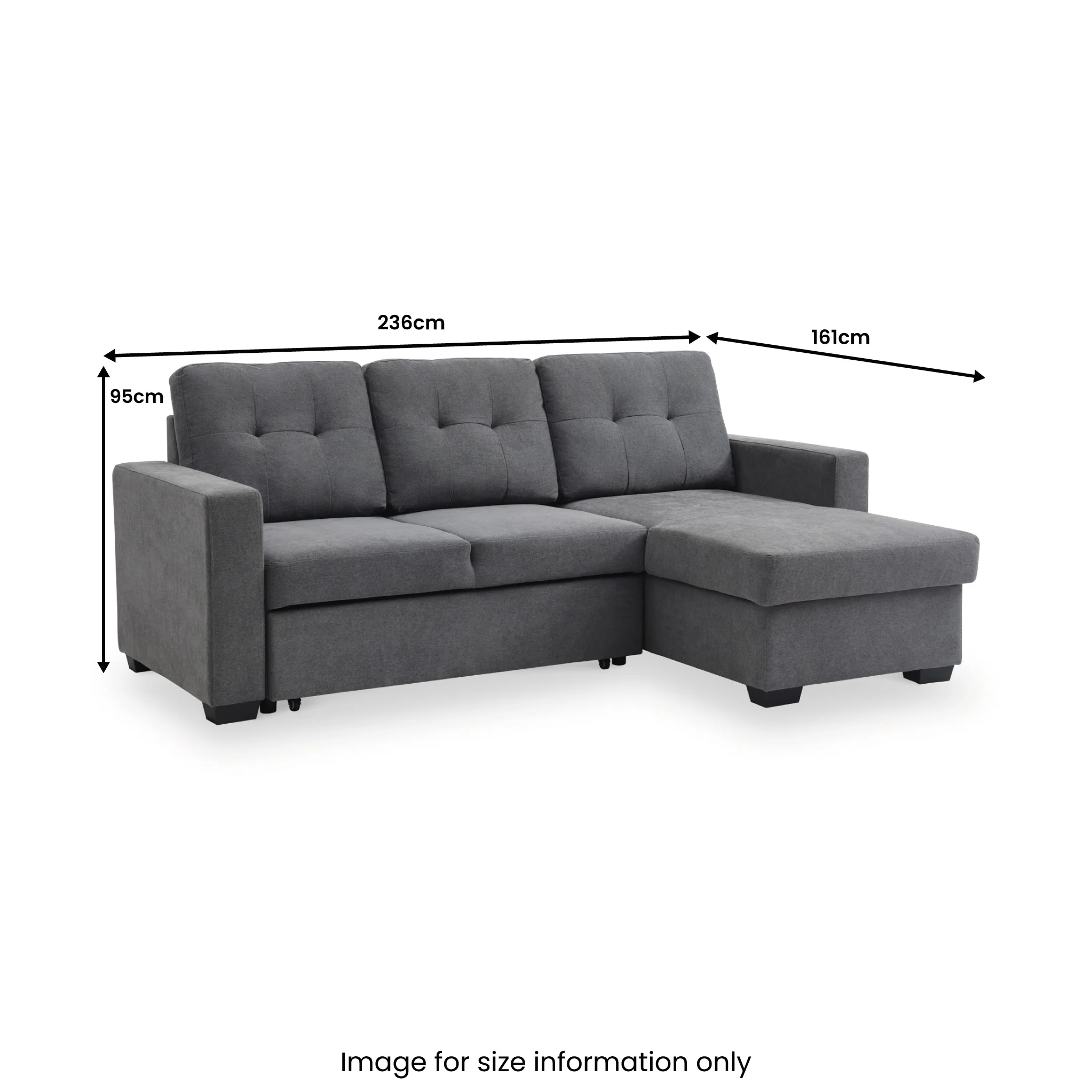 Winslet Button Back Chaise Sofa Bed - Image 16