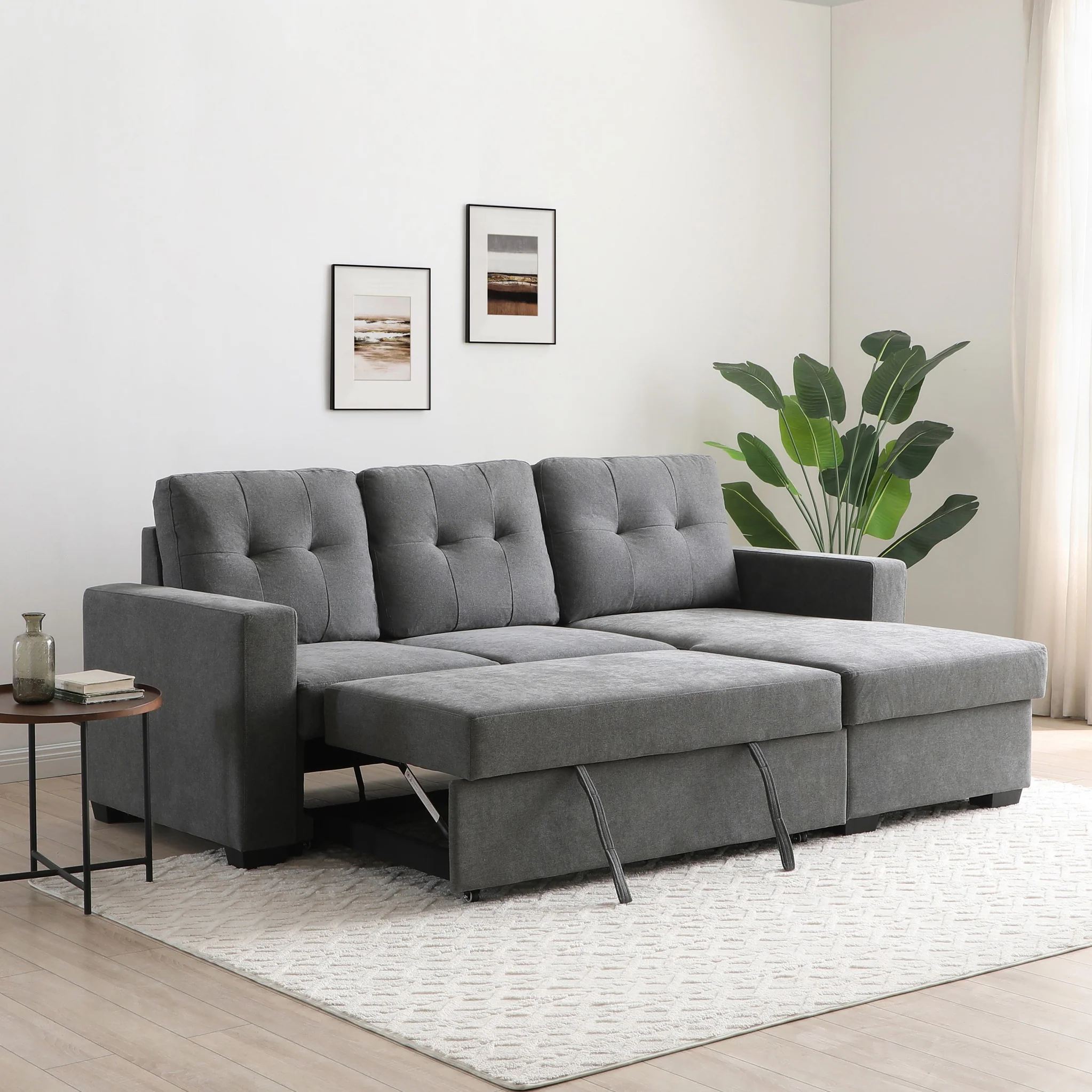 Winslet Button Back Chaise Sofa Bed - Image 5