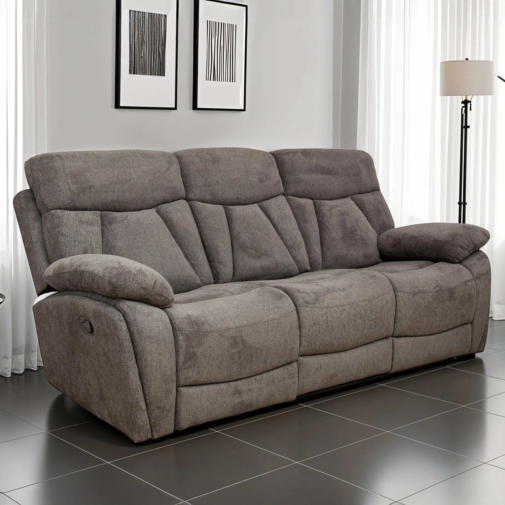 Yarbury 3 Seater Manual Recliner - Image 3