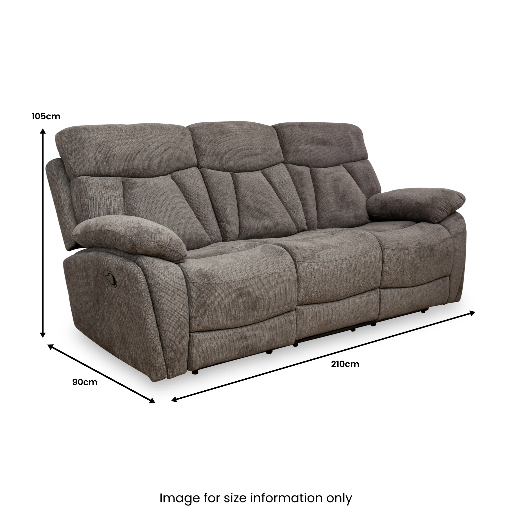 Yarbury 3 Seater Manual Recliner - Image 6
