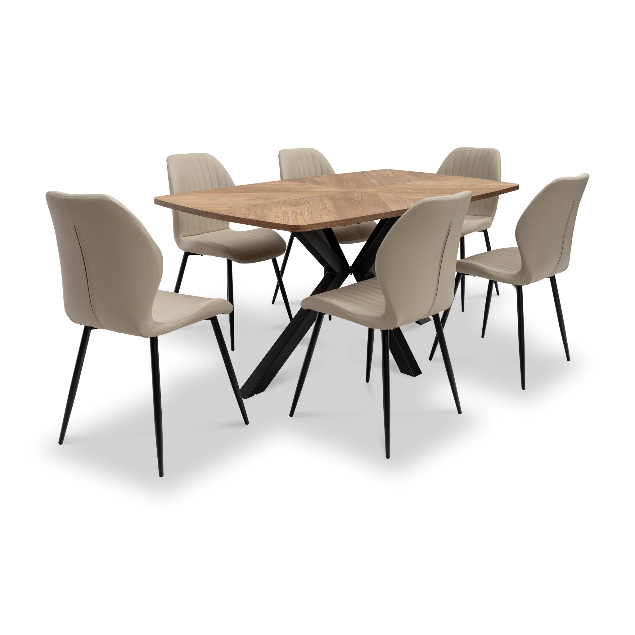 Zane 160cm Oak & Elm Effect Dining Table - Image 5