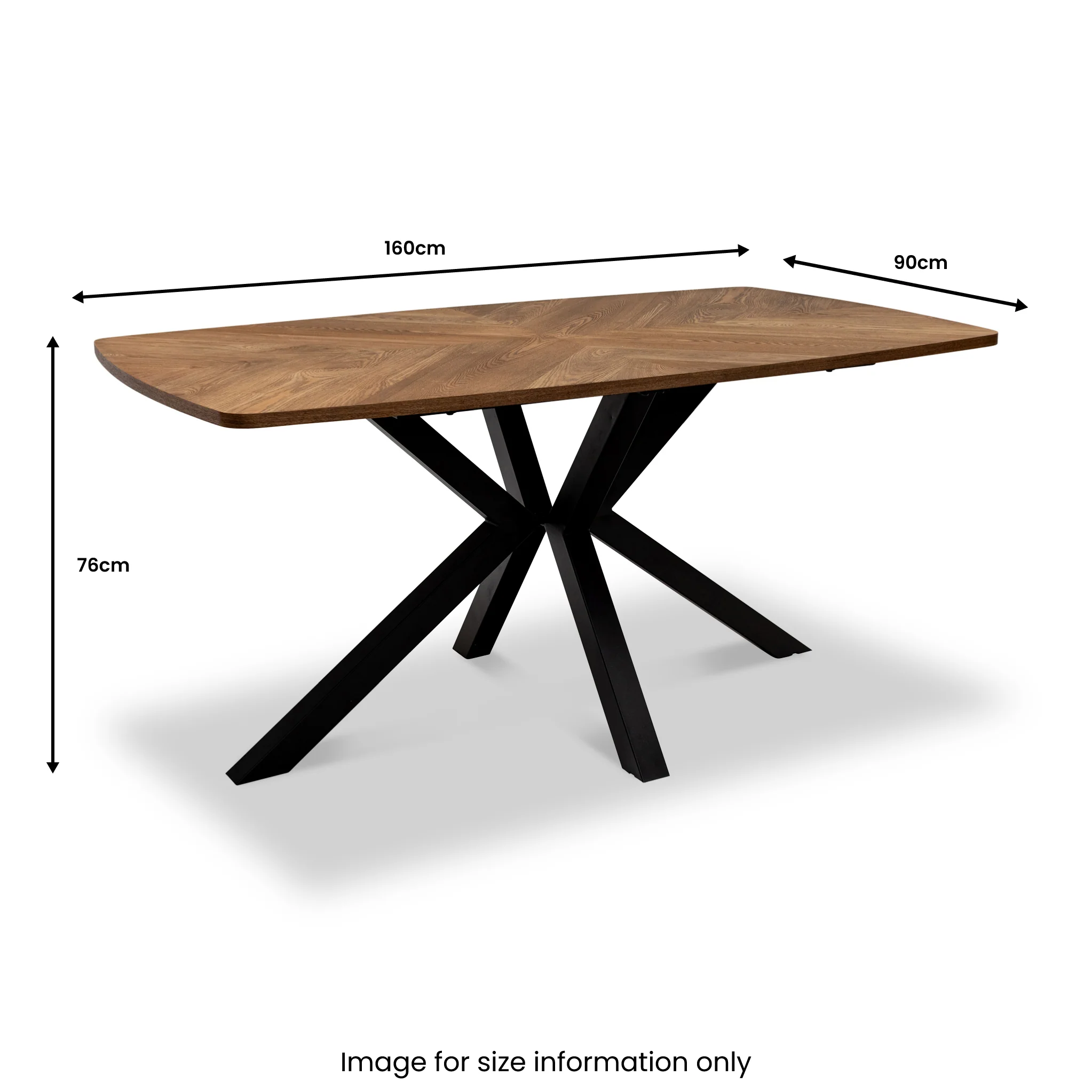 Zane 160cm Oak & Elm Effect Dining Table - Image 8