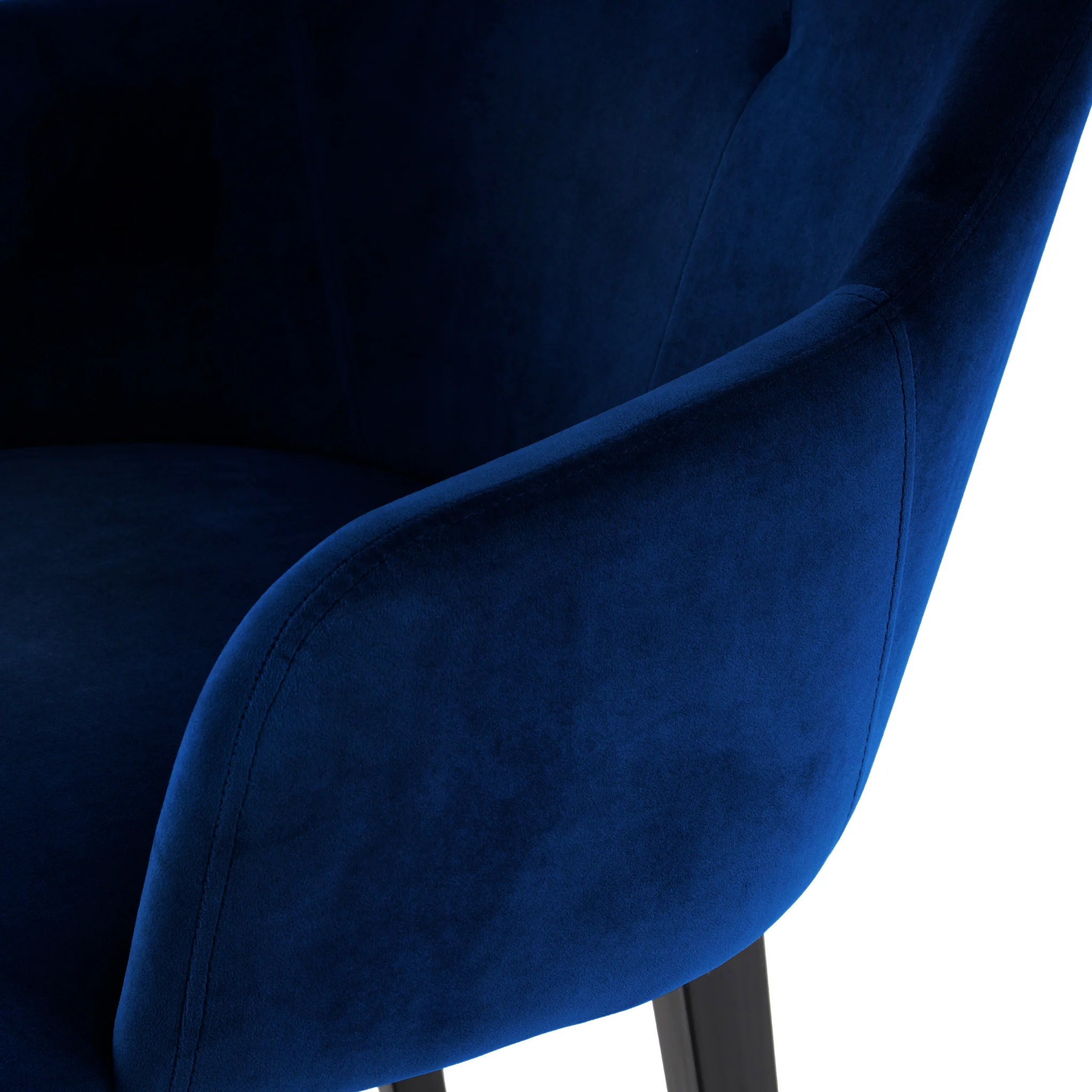 Zane Velvet Dining Chair with Black Leg - Image 5