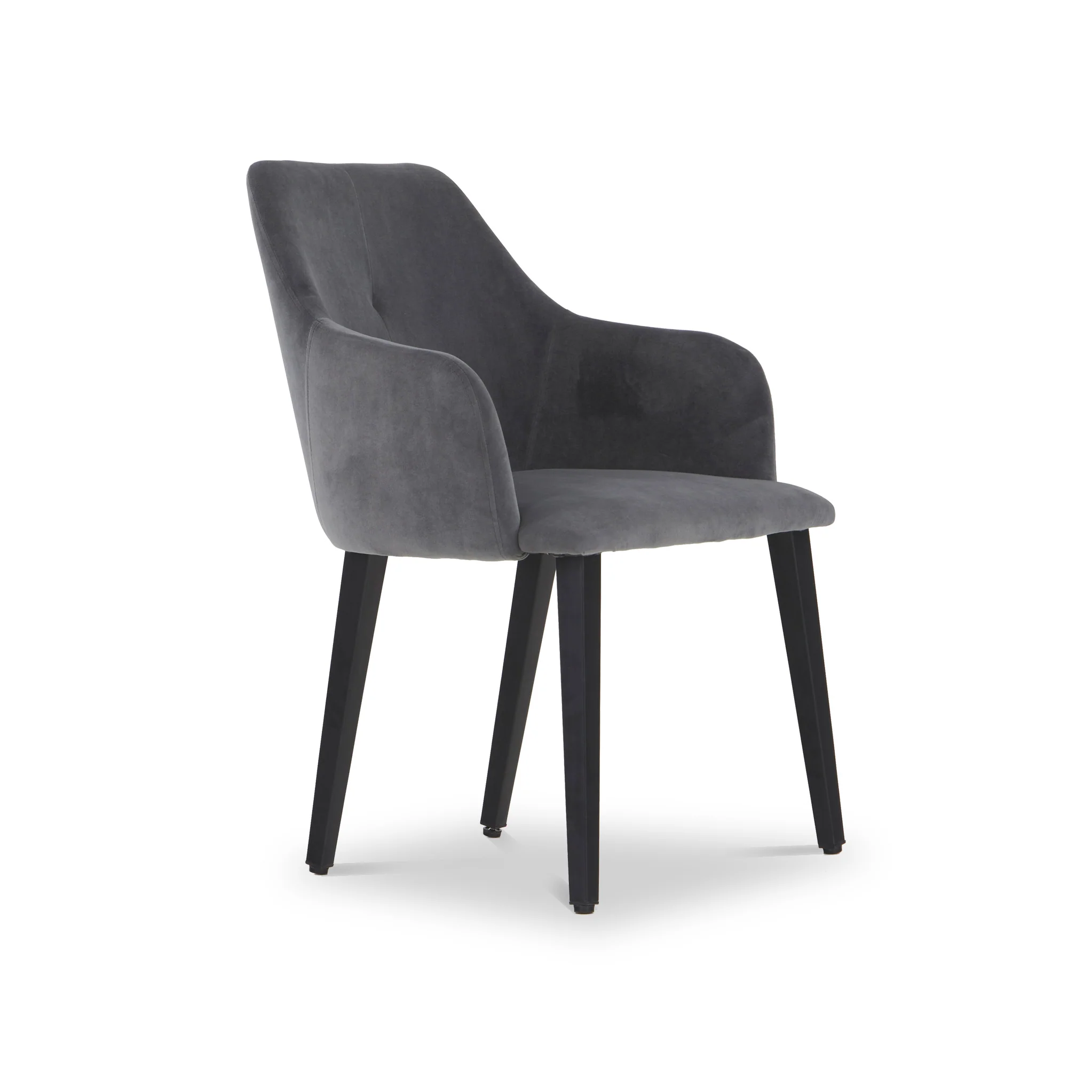 Zane Velvet Dining Chair with Black Leg - Image 6