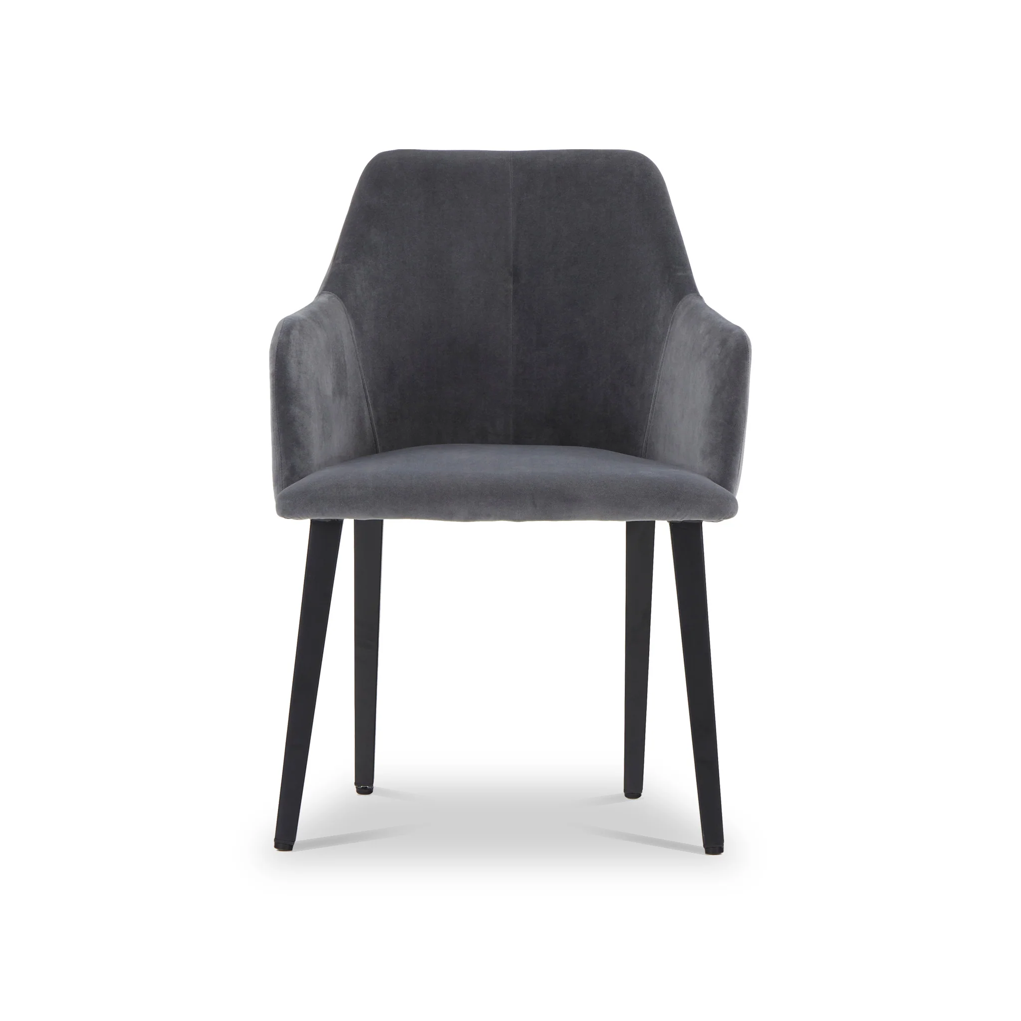 Zane Velvet Dining Chair with Black Leg - Image 7