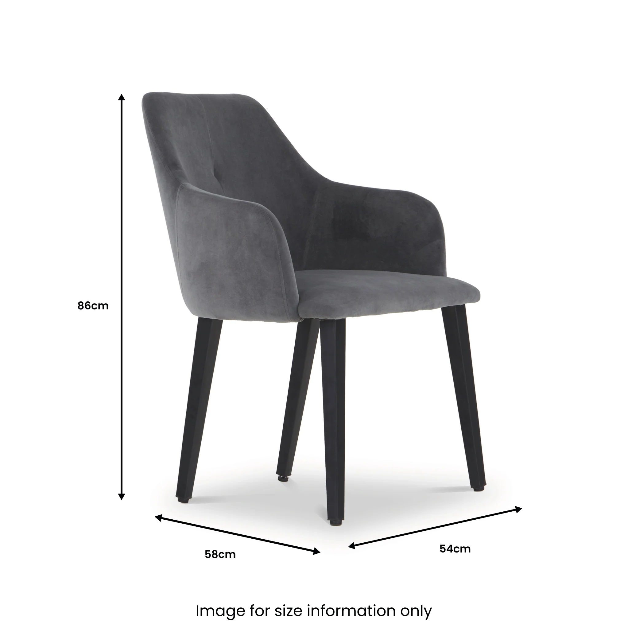 Zane Velvet Dining Chair with Black Leg - Image 8