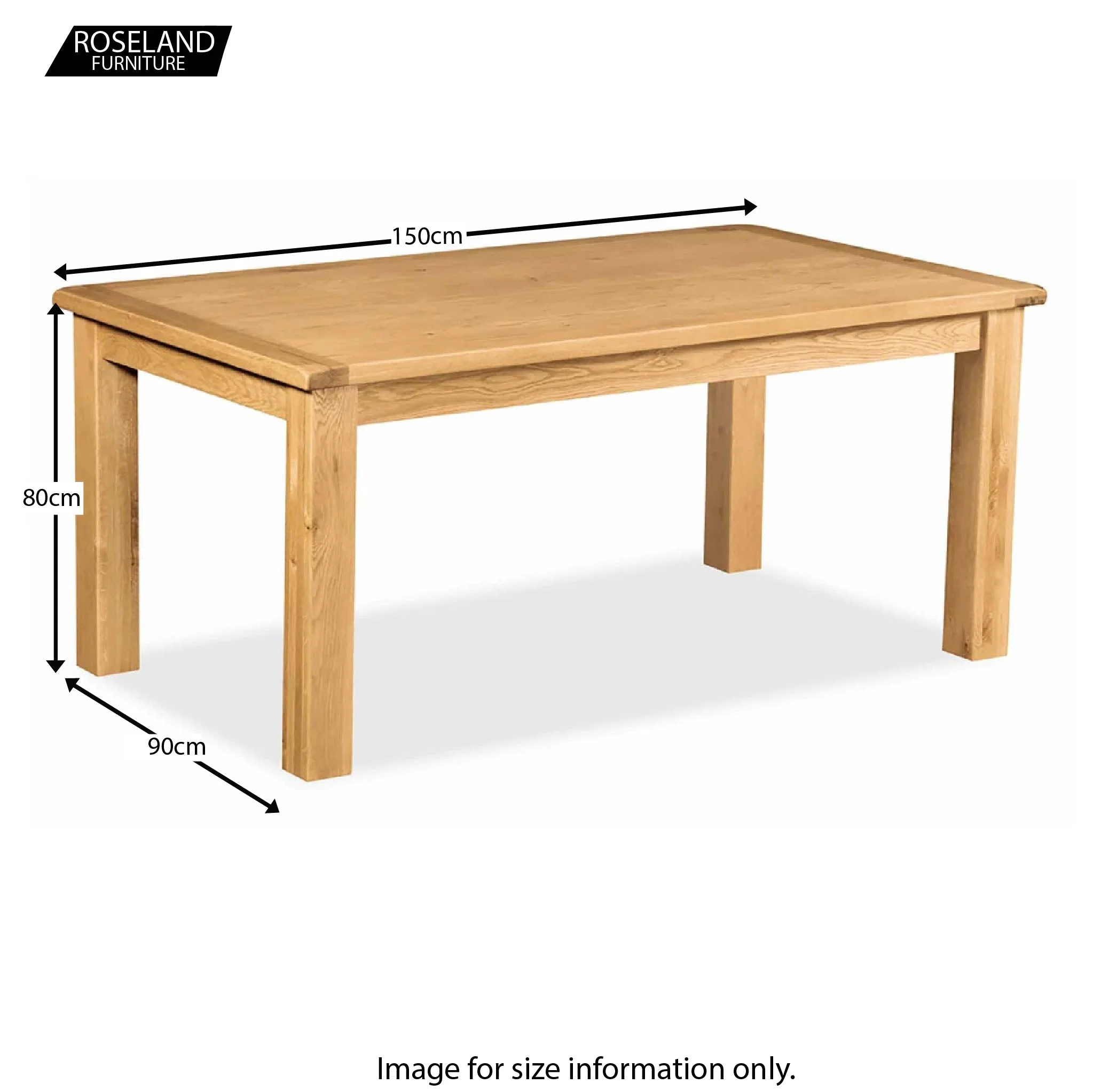 Zelah Oak 150cm Dining Table - Image 5