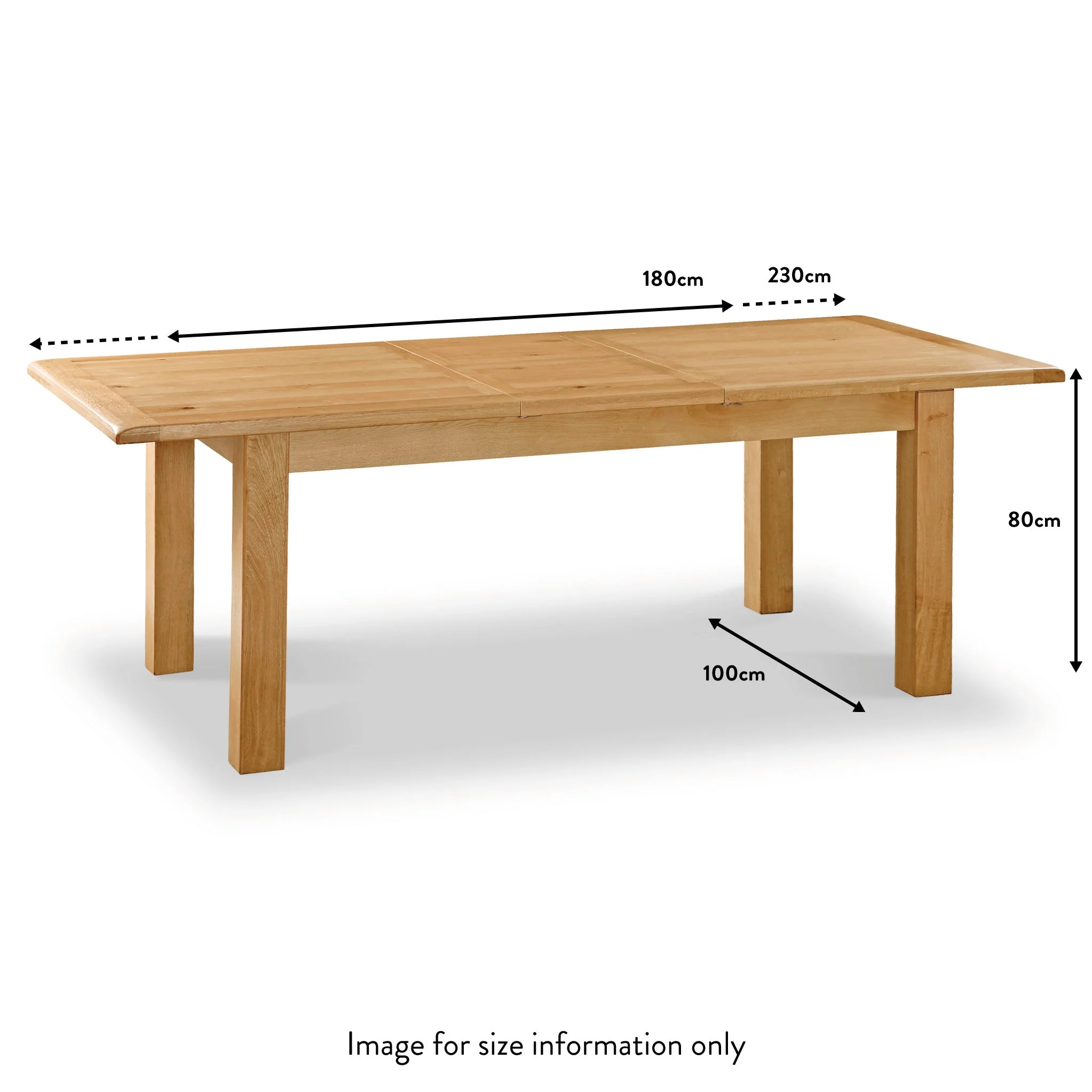 Zelah Oak 180-230cm Extending Dining Table - Image 10