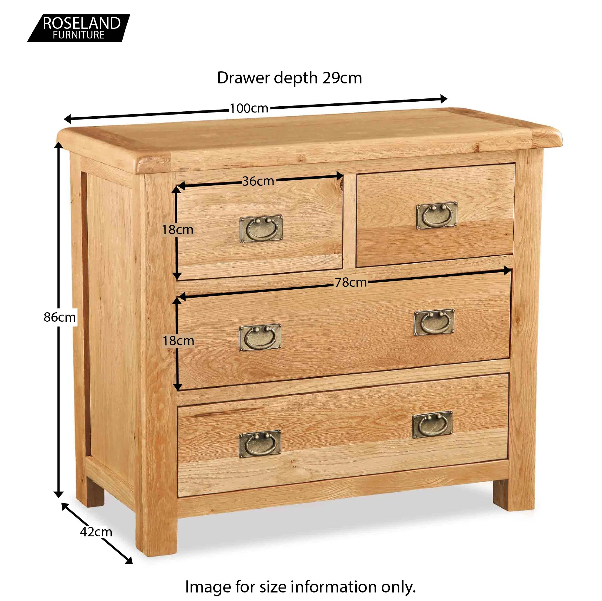 Zelah Oak 2 Over 2 Drawer Chest - Image 16