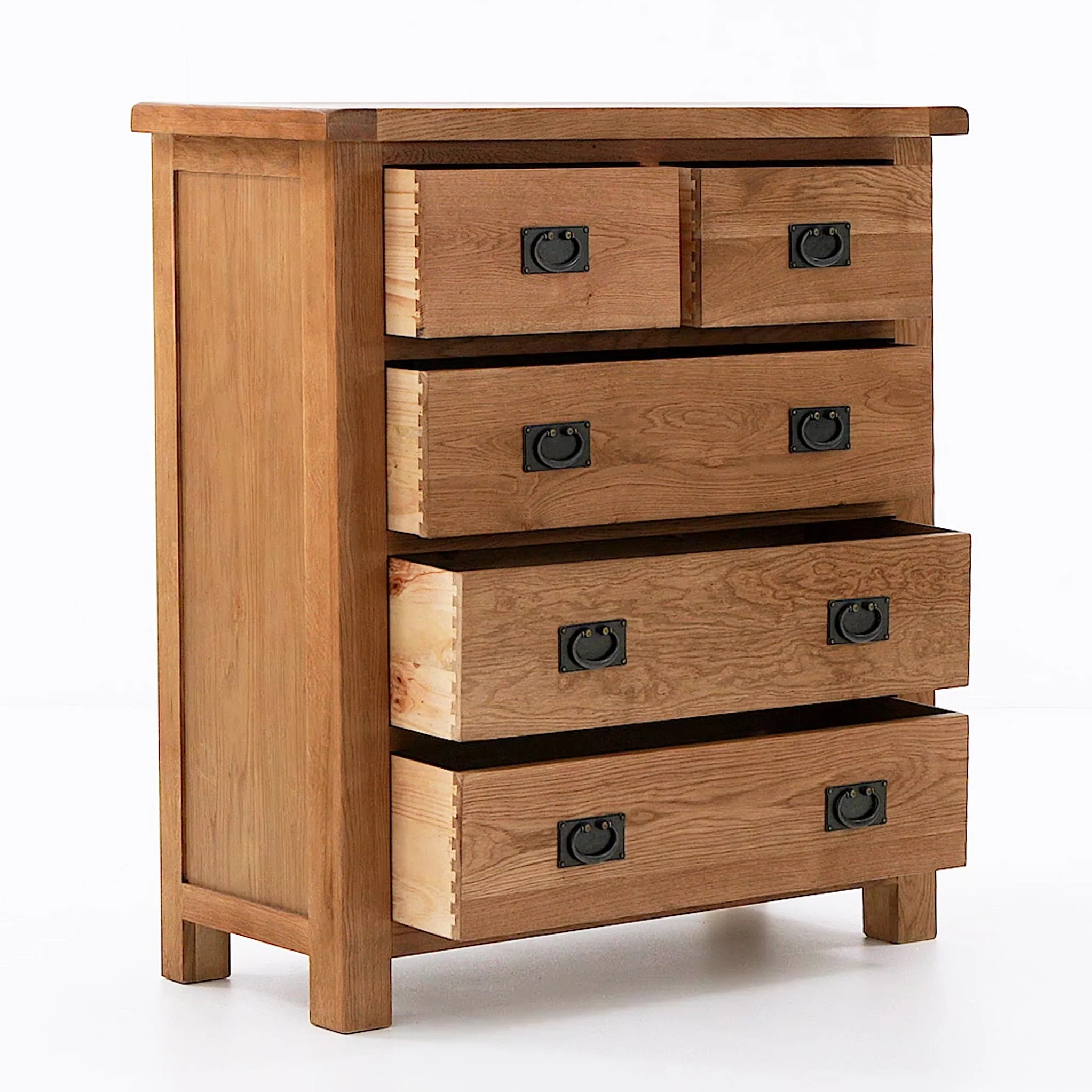 Zelah Oak 2 over 3 Drawer Chest - Image 3